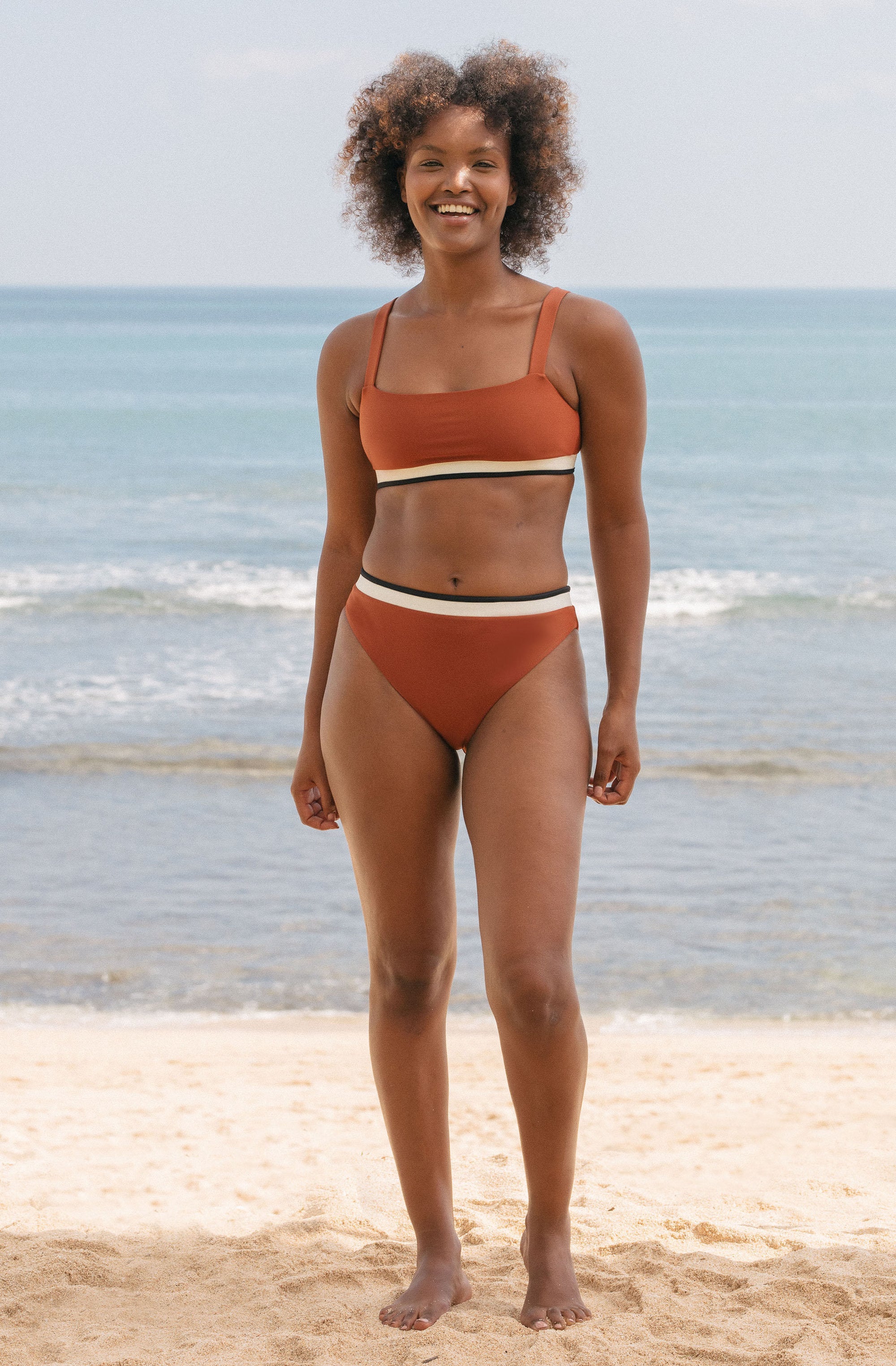 Surf Bikini Bottom Elise Copper Black | Women's Swimwear | SEPTEMBER
