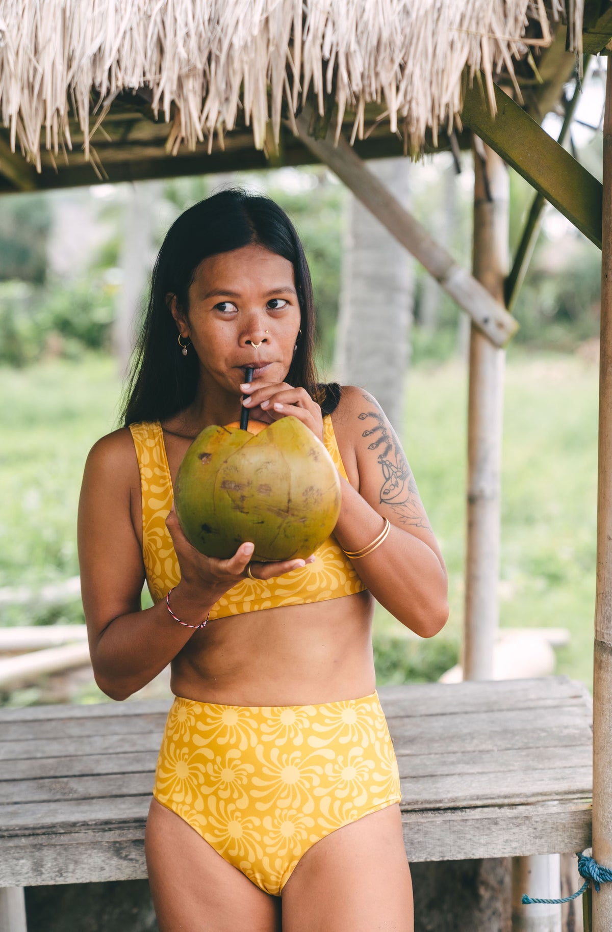 Surf Bikini Bottom Lucky Sun Ray Gold