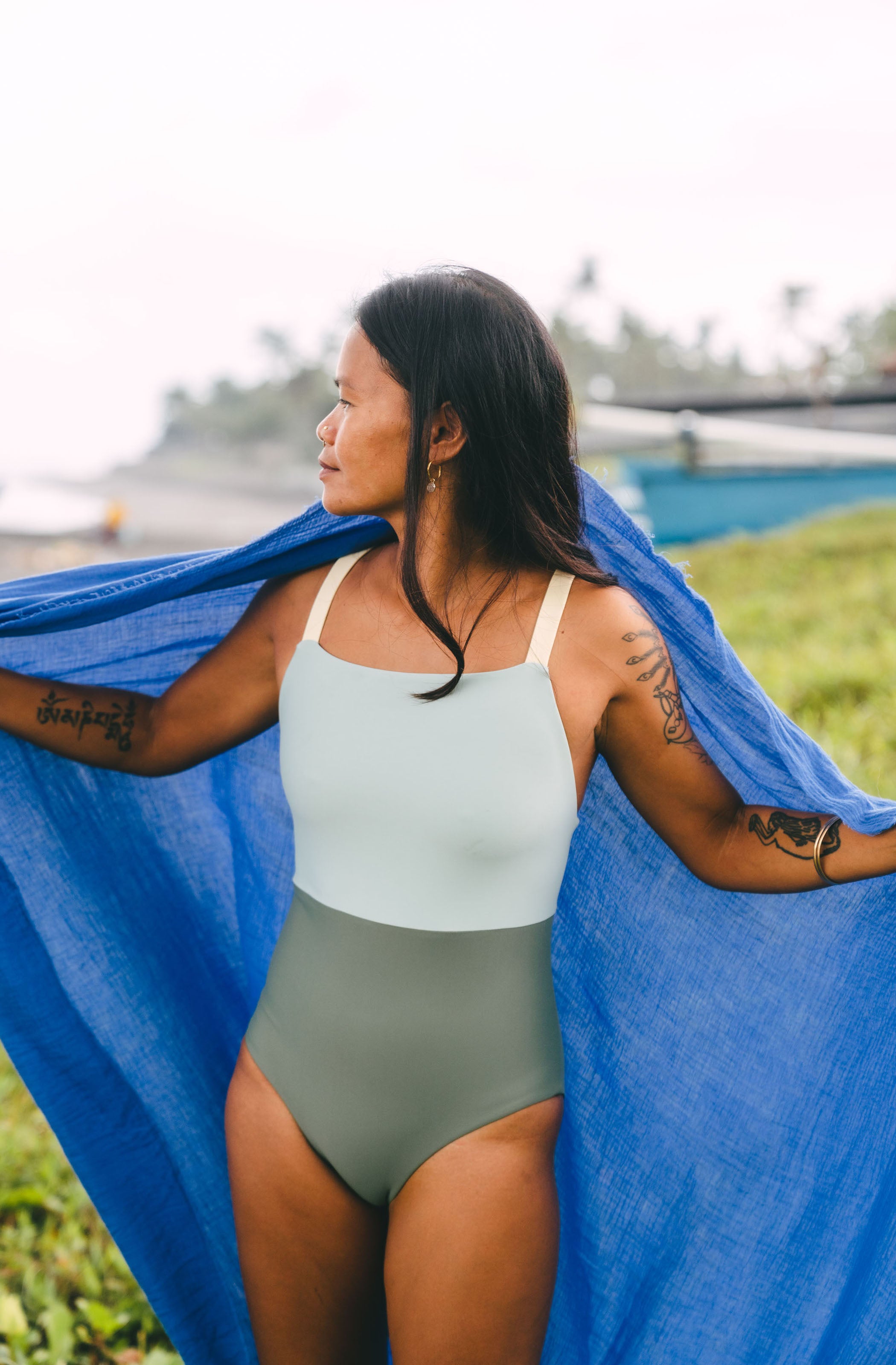 Women's One Piece Surf Swimsuit Paris Lichen