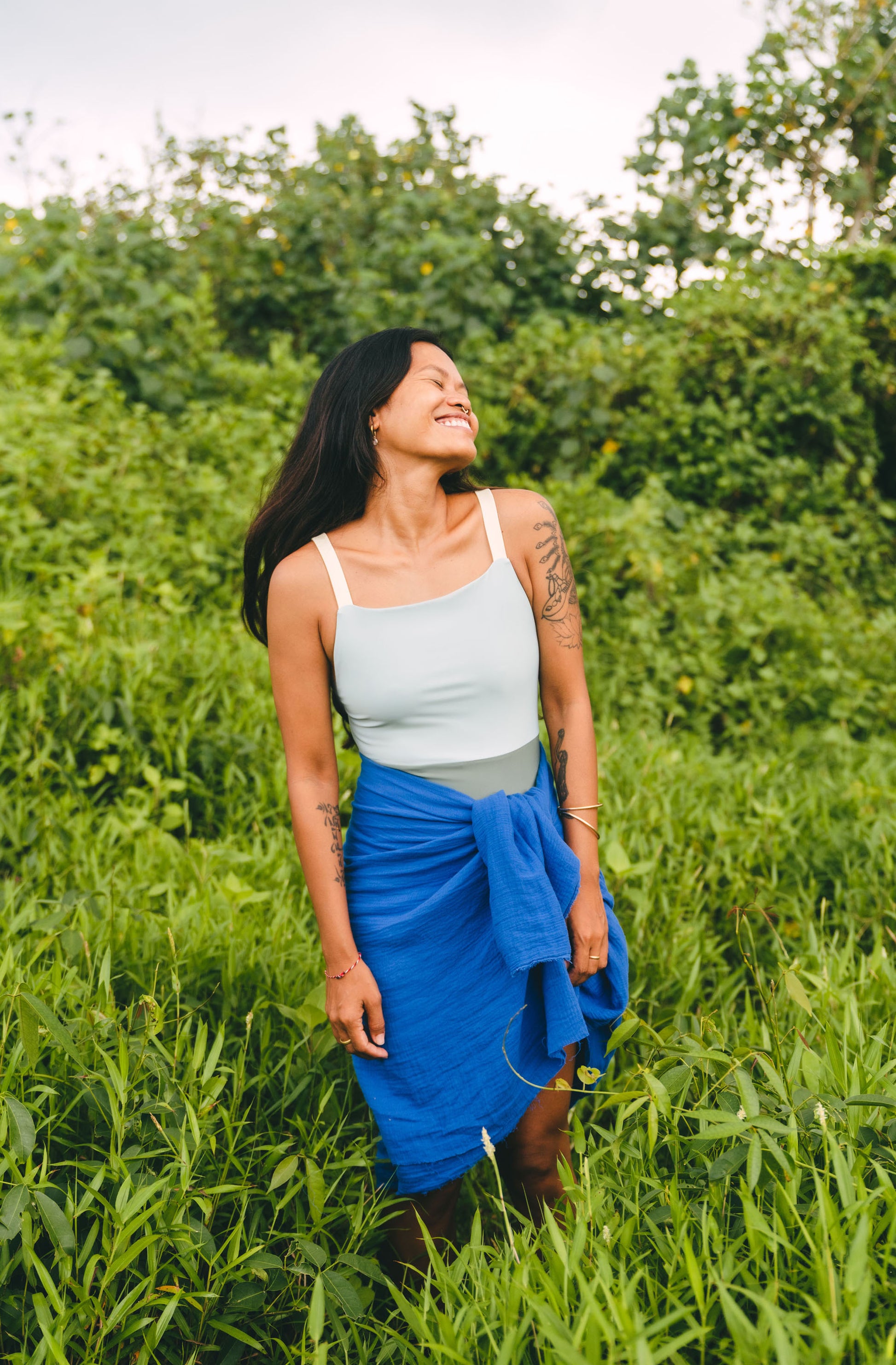 Haapiti Sarong Wrap Organic Cotton Island Blue | SEPTEMBER