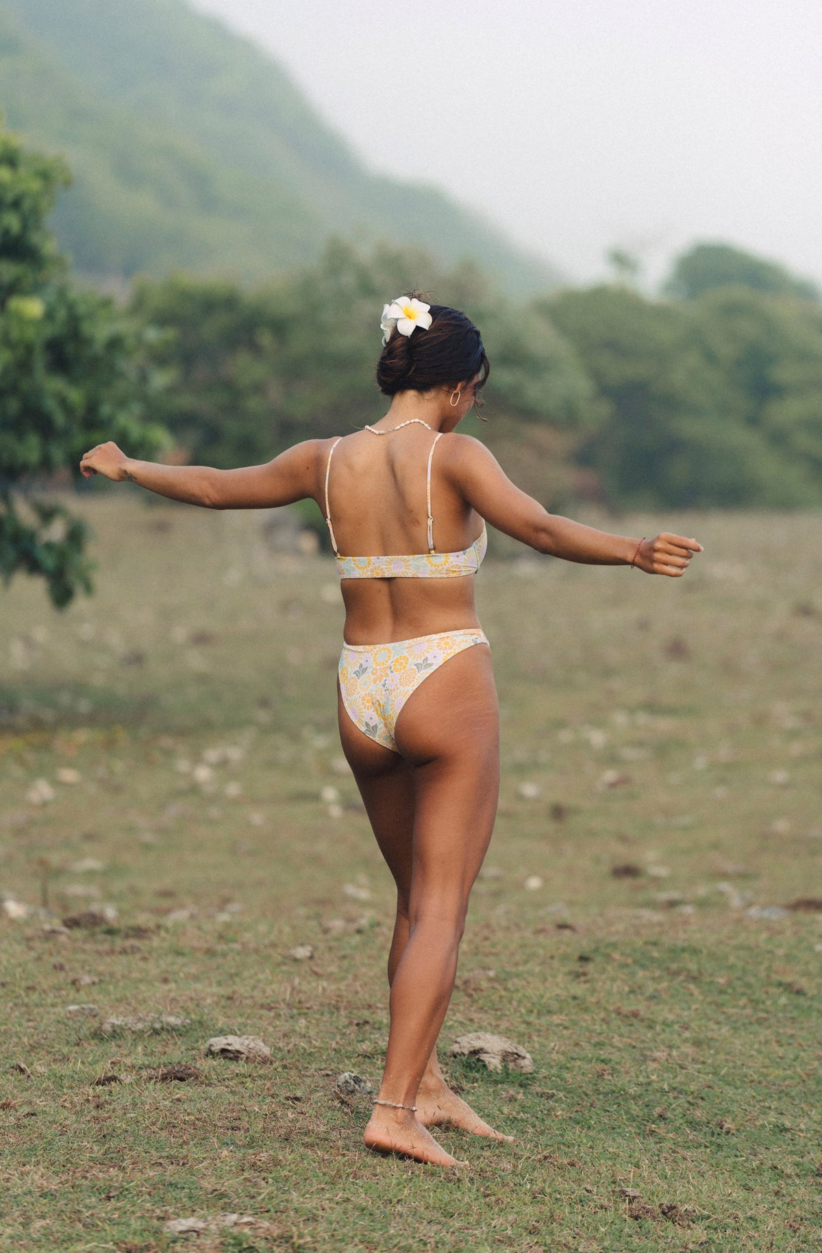 Azure Bikini Bottom Reef Print