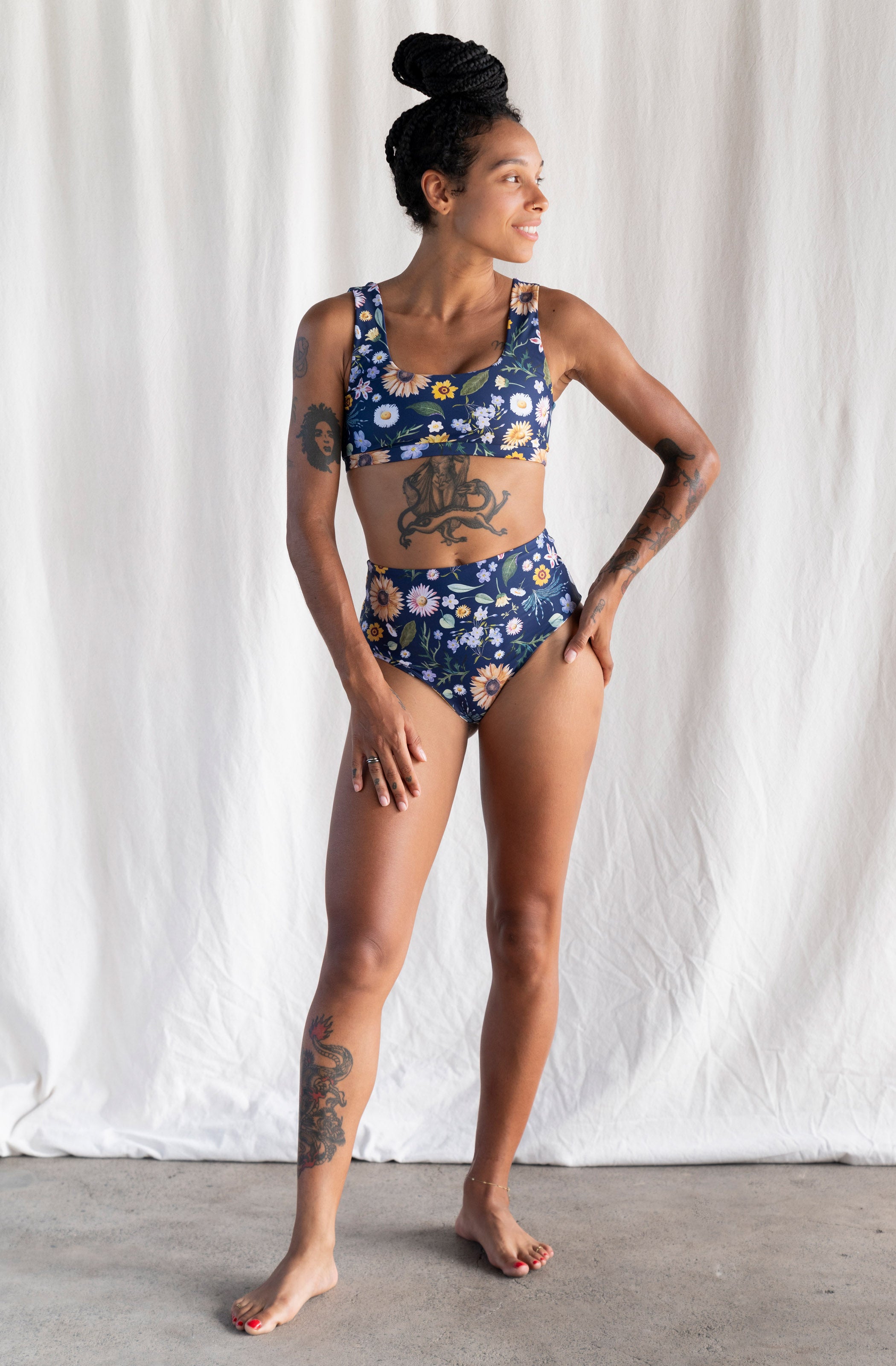 Jane Garden Party Print Surf Bikini Top | Support and Coverage