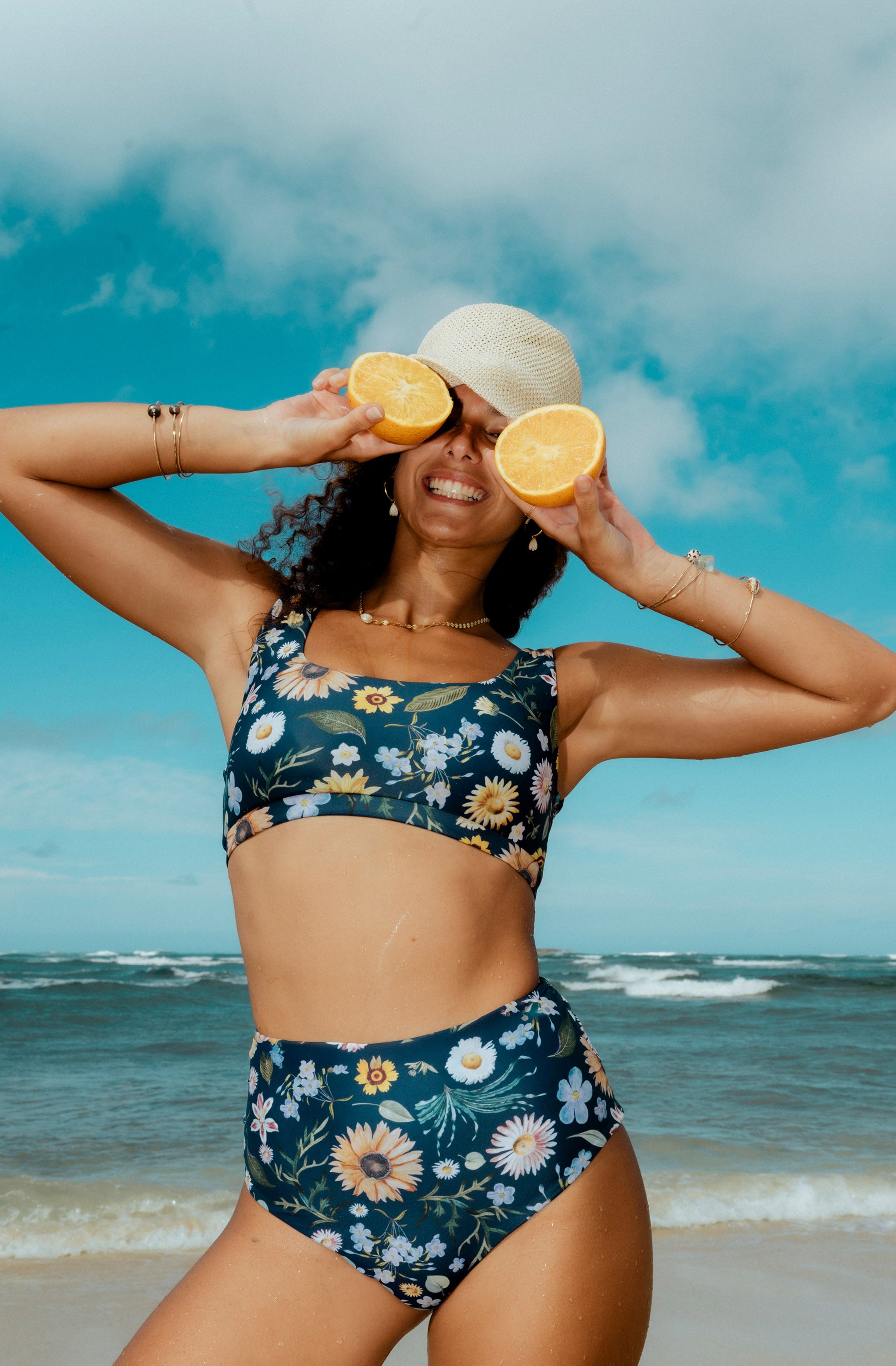 Jane Bikini Top in Garden Party Print