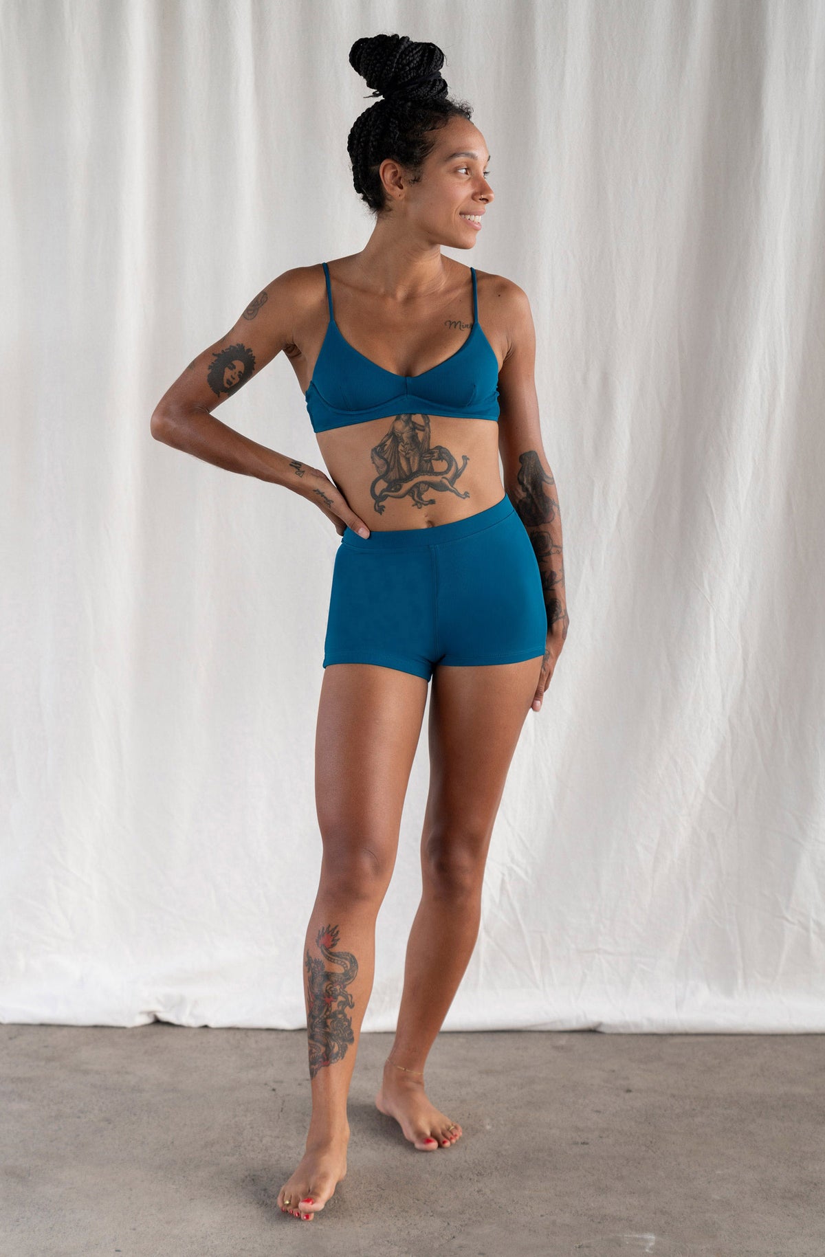 Josie Boyshorts Agave Blue Rib