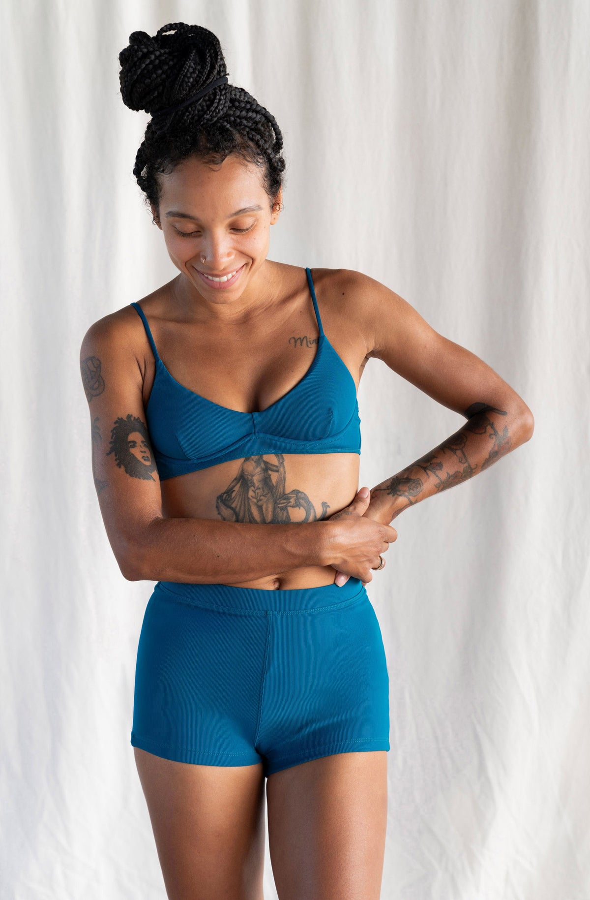 Josie Boyshorts Agave Blue Rib