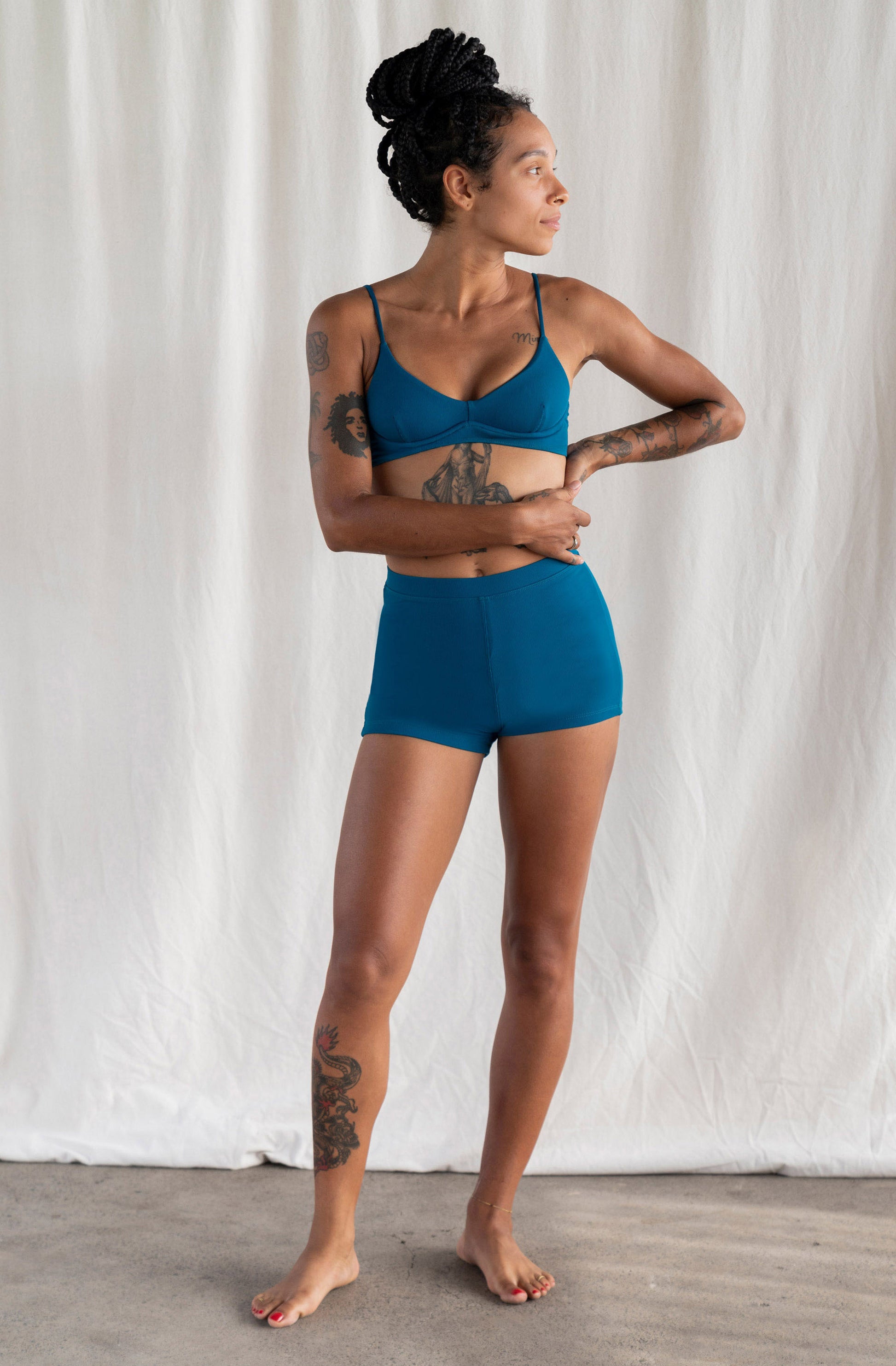 Maya Top Agave Blue Rib 