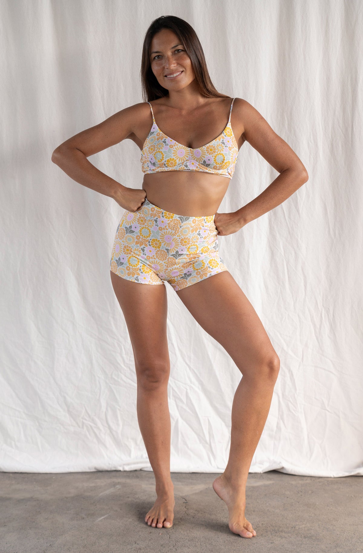 Maya Bikini Top in Reef Print 