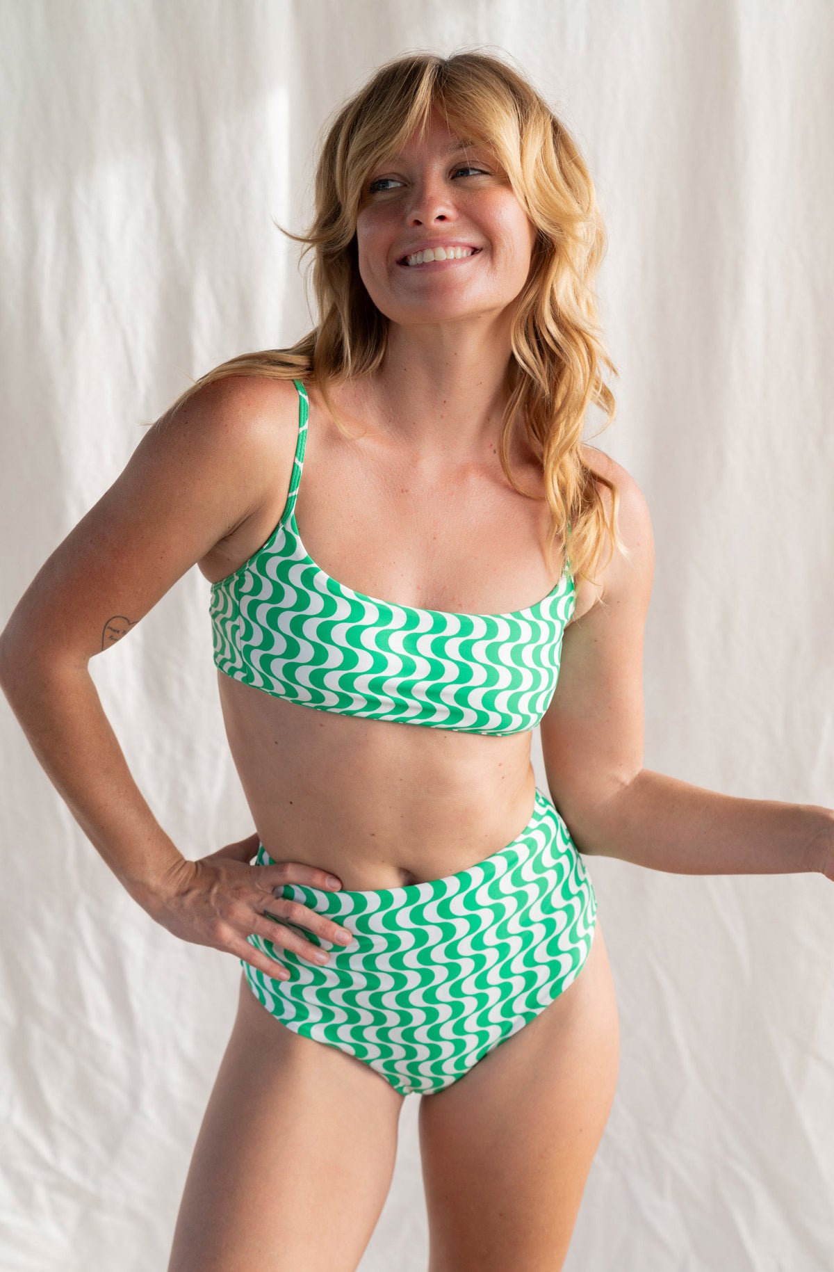 River Bikini Top in Wave Green