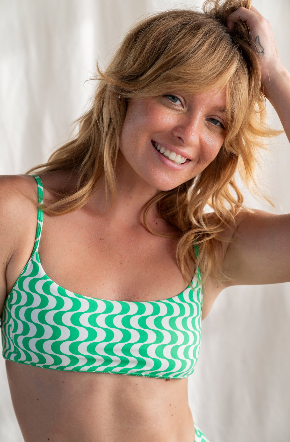 River Bikini Top in Wave Green