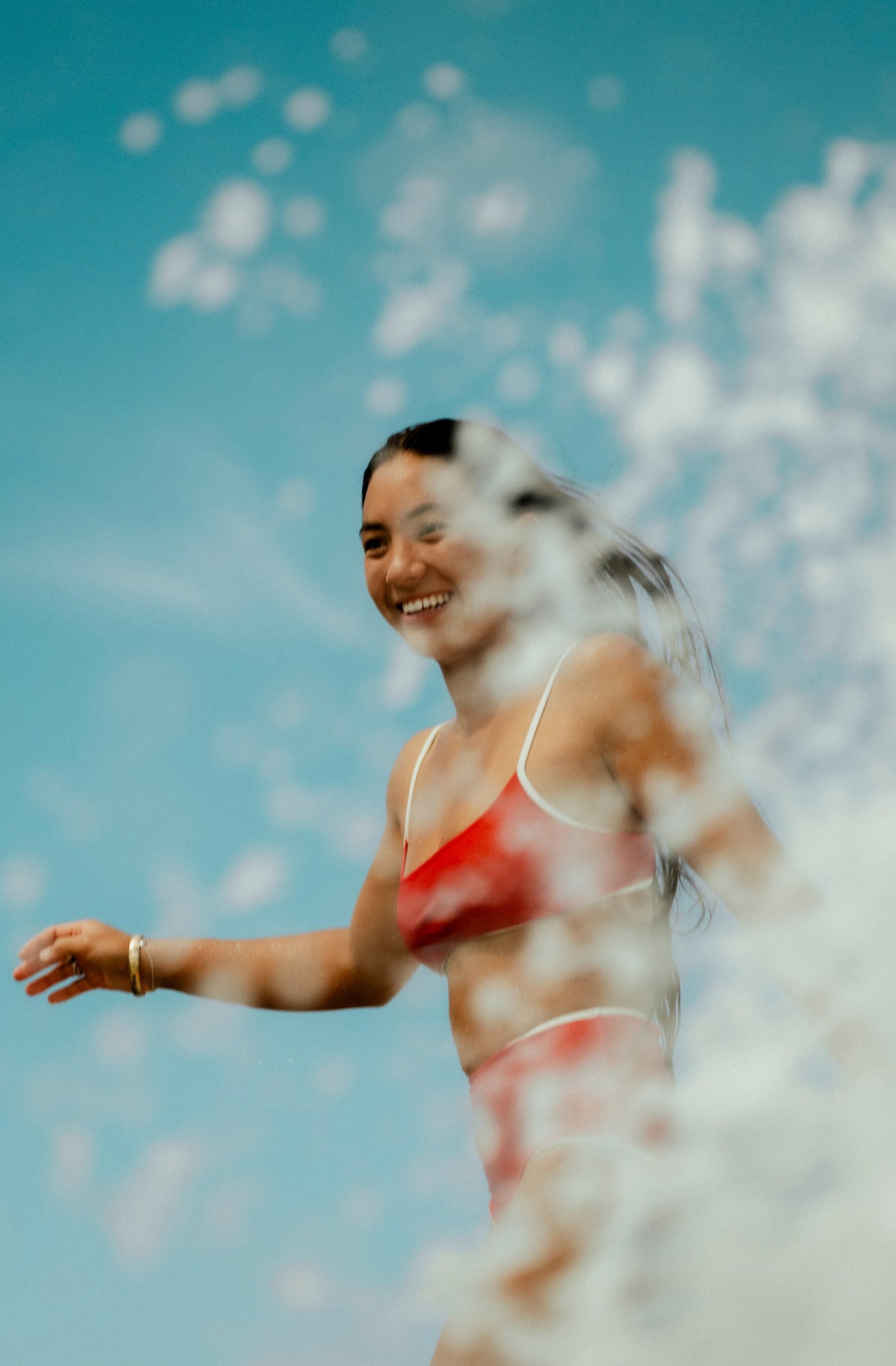 River Bikini Top in Lava Red