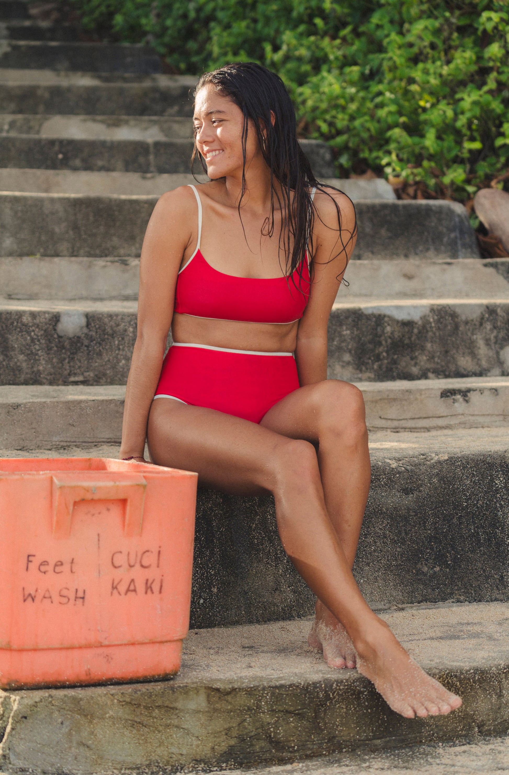 River Bikini Top in Lava Red