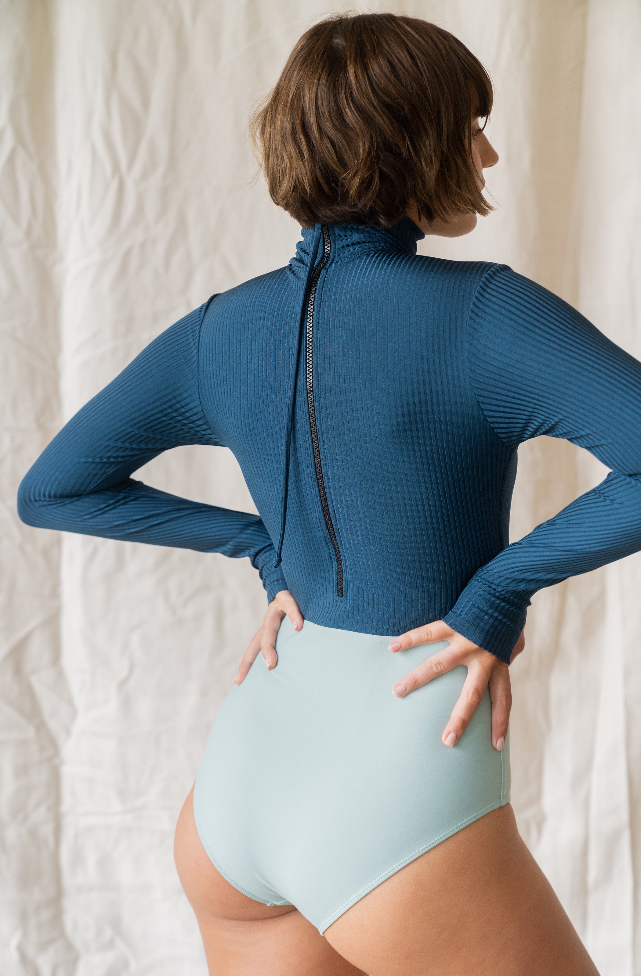 Sumatra Surf Suit Indigo/Lichen Eco Rib