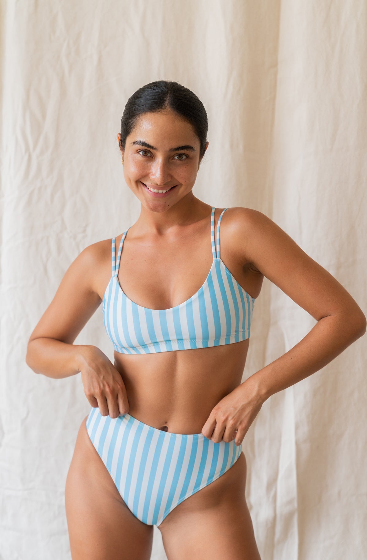 Eros Bottom Powder Blue Stripe Print