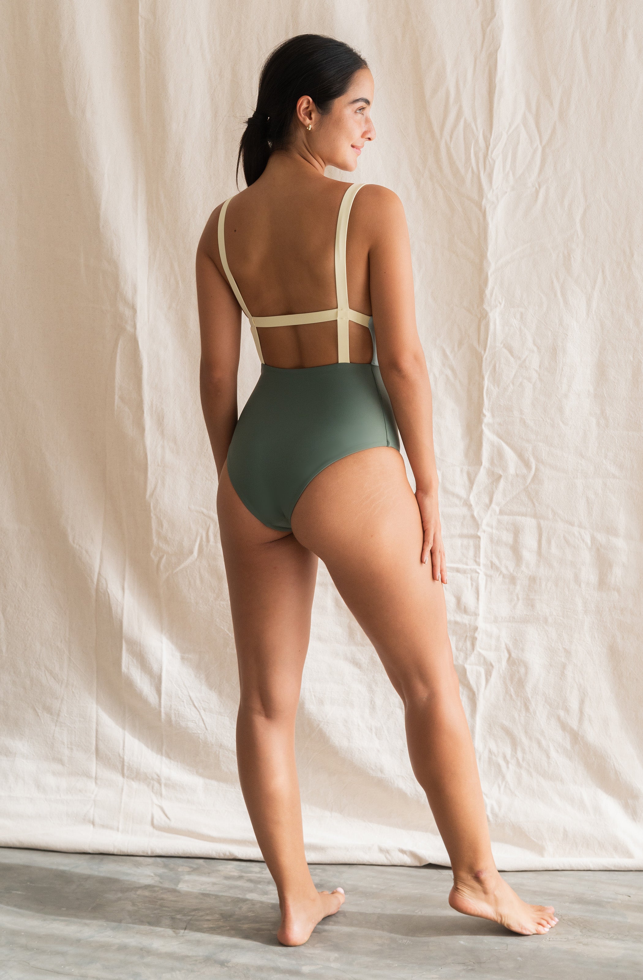 Women's One Piece Surf Swimsuit Paris Lichen