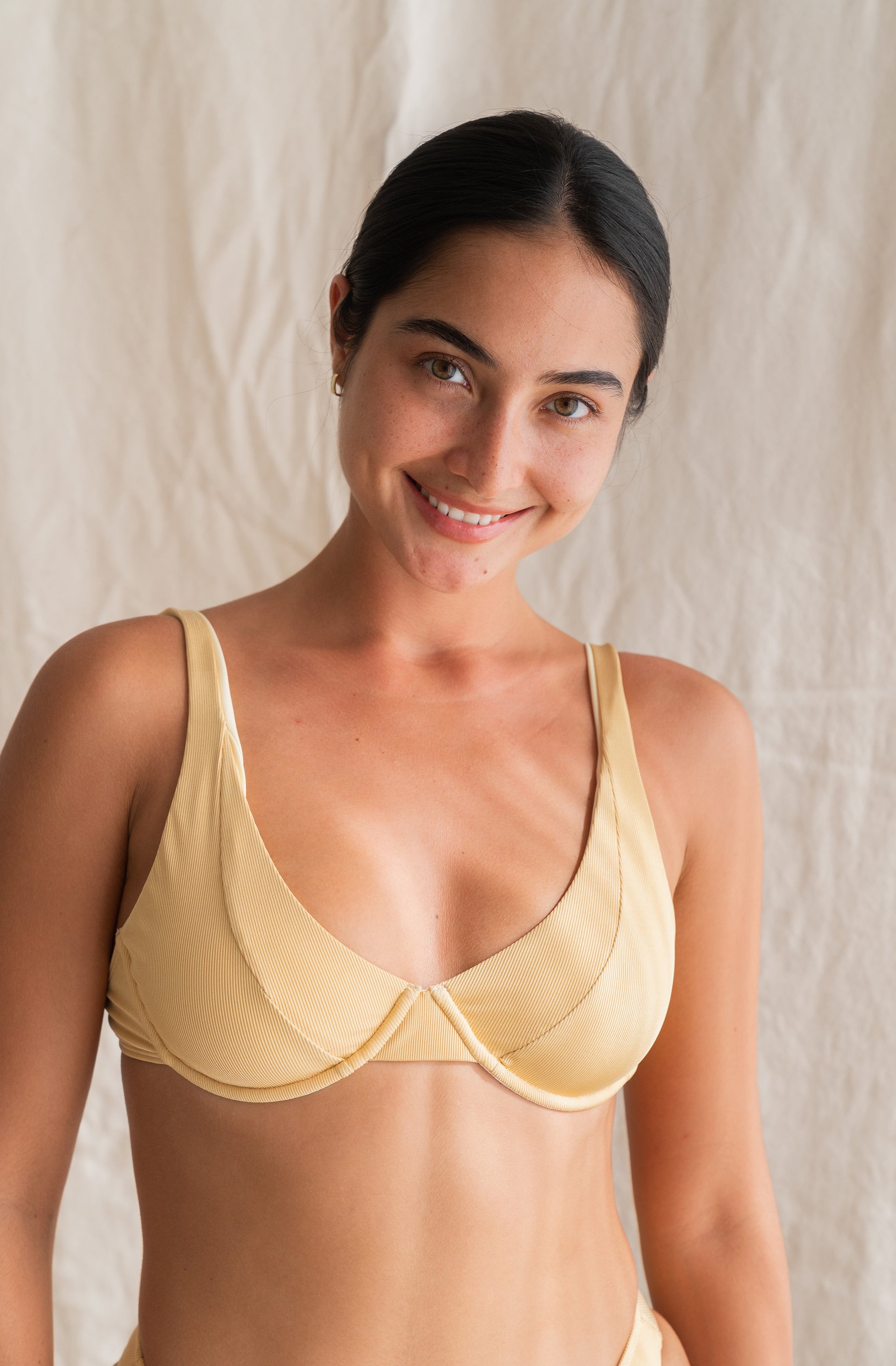 Surf Bikini Top Rita Honey Eco Rib