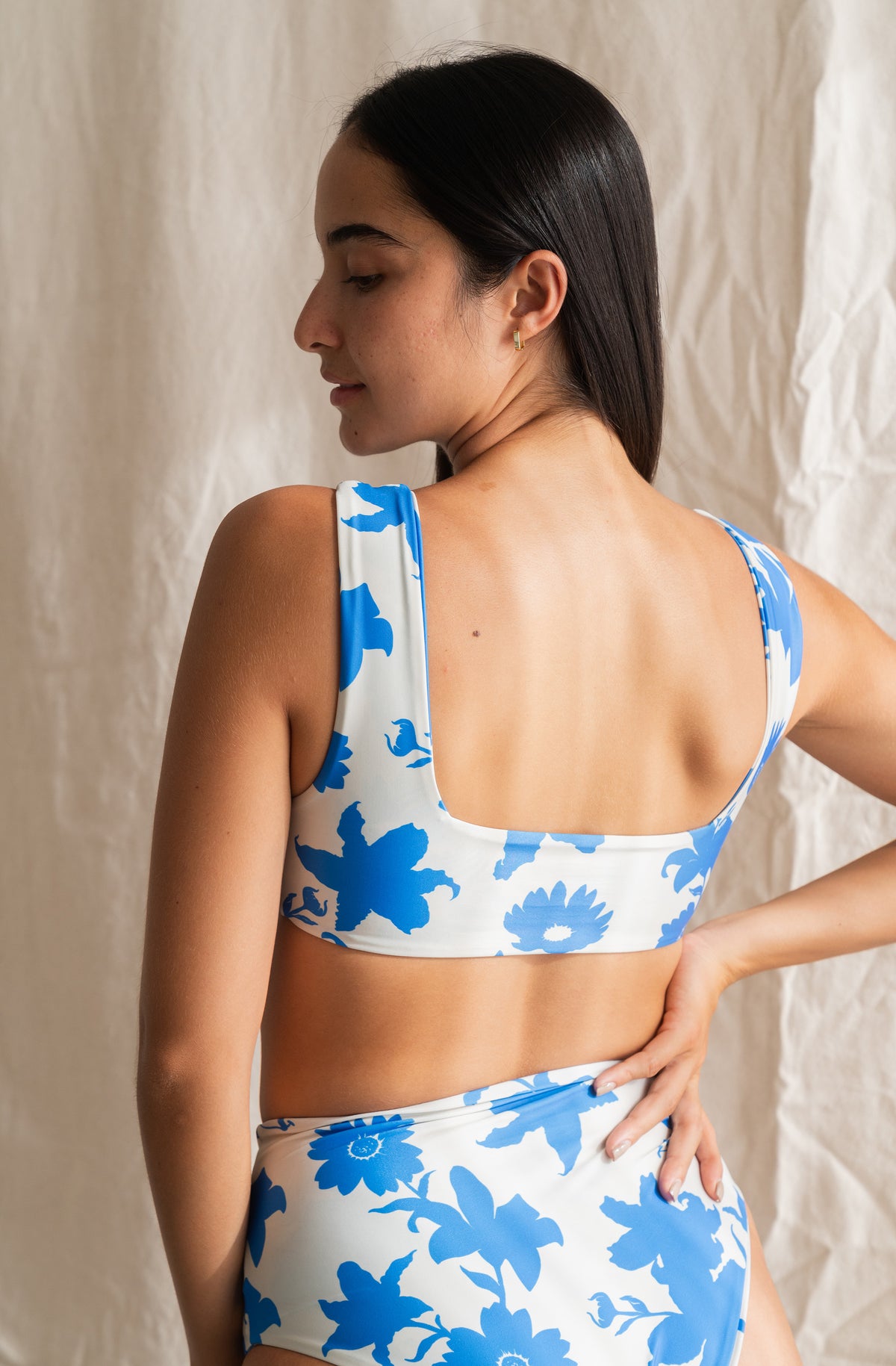 Surf Bikini Bottom Lucky Blue Haze Print 