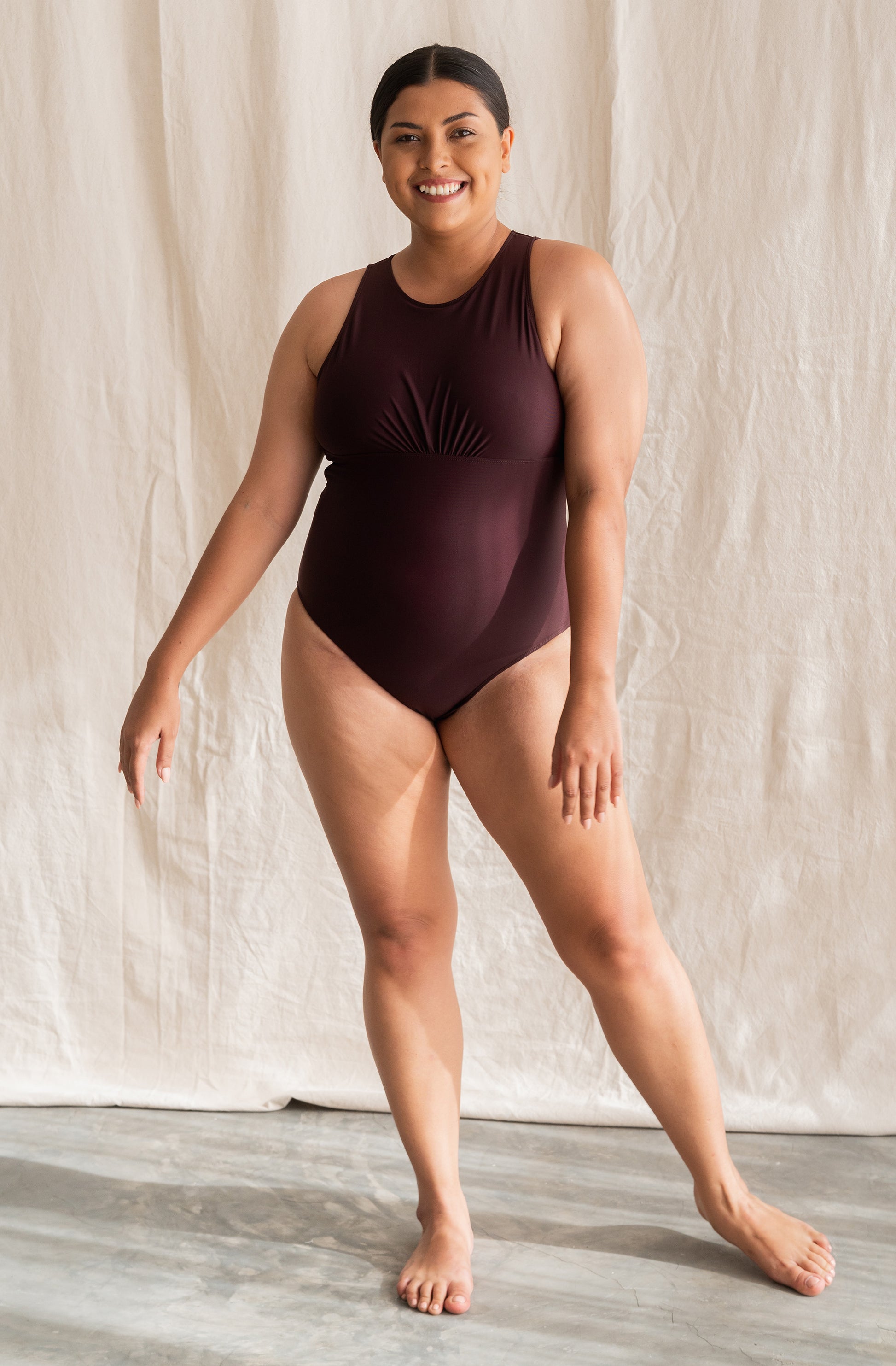 One Piece Surf Swimsuit Ami Cocoa | Swimwear | SEPTEMBER