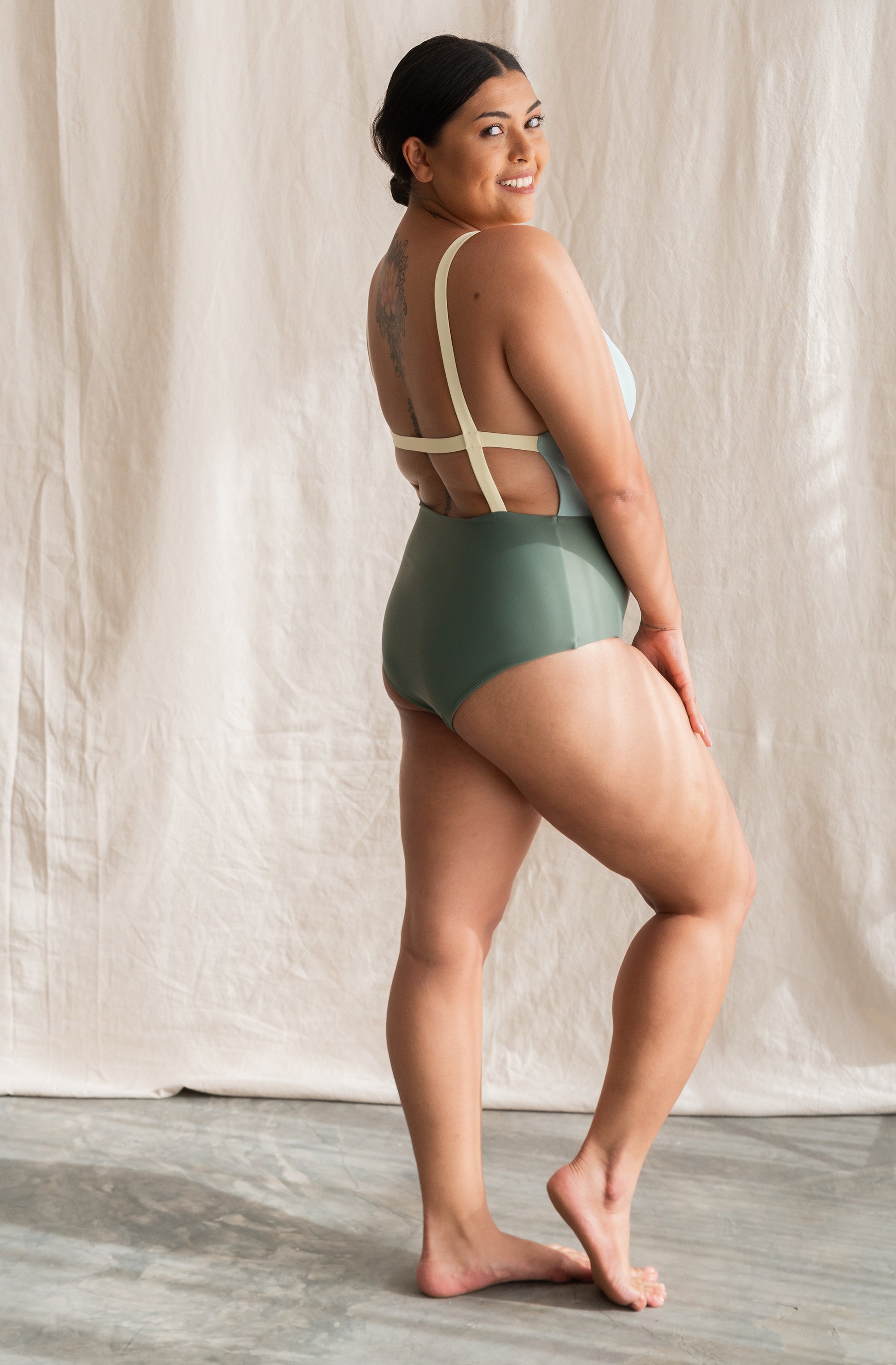 Women's One Piece Surf Swimsuit Paris Lichen