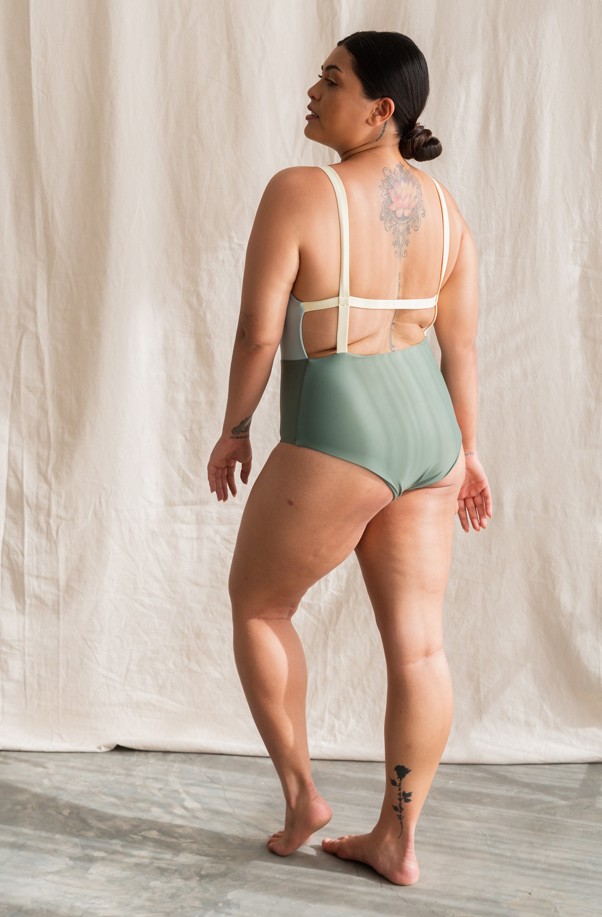 Women's One Piece Surf Swimsuit Paris Lichen