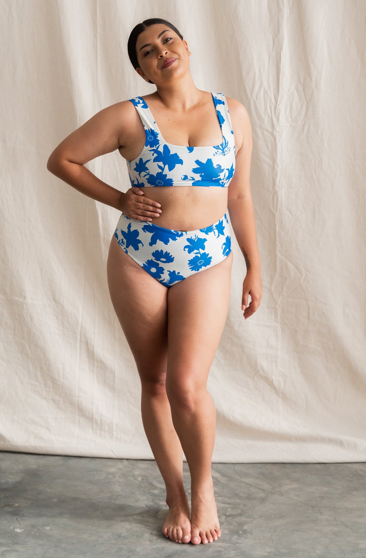 Surf Bikini Bottom Lucky Blue Haze Print 