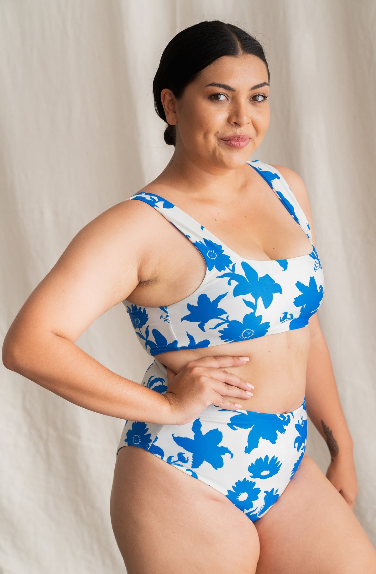 Surf Bikini Bottom Lucky Blue Haze Print 