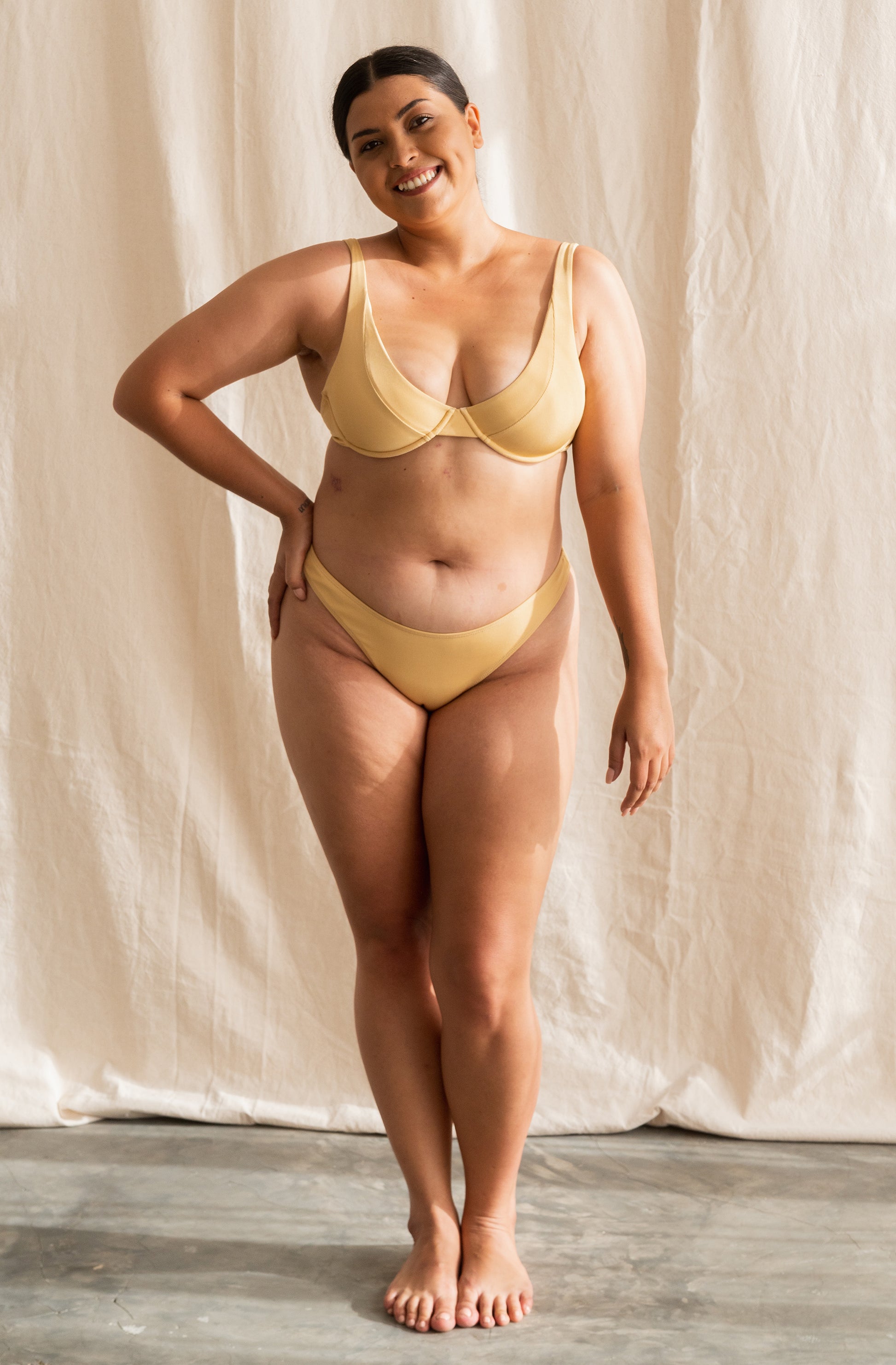 Surf Bikini Top Rita Honey Eco Rib