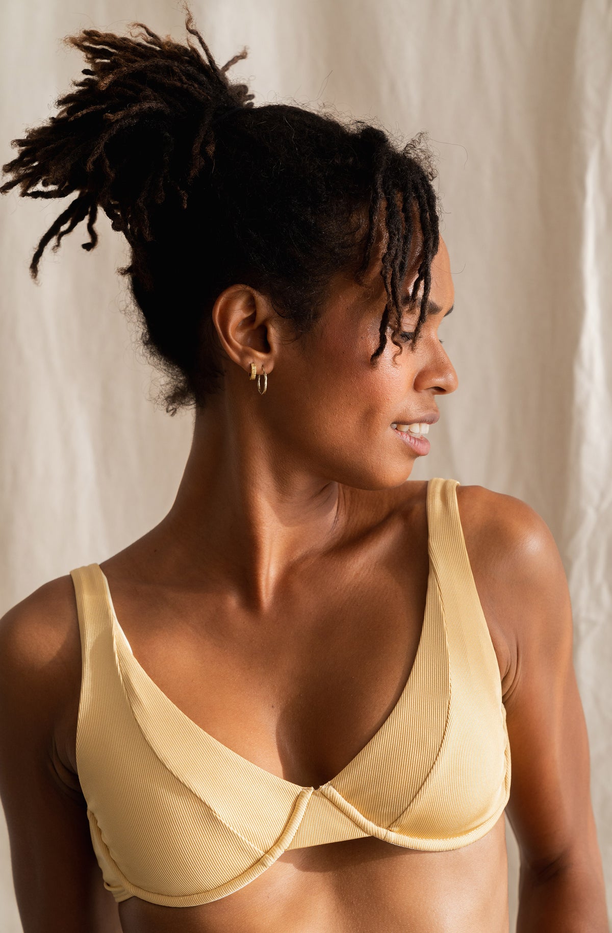 Surf Bikini Top Rita Honey Eco Rib