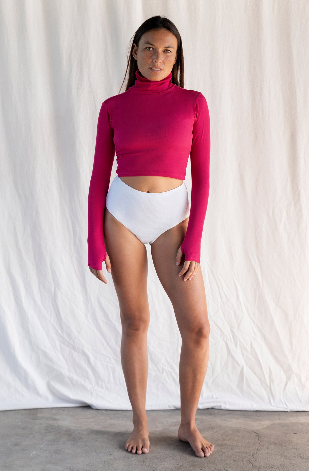 Scorpion Sun Crop Top Rash Guard Dragonfruit 