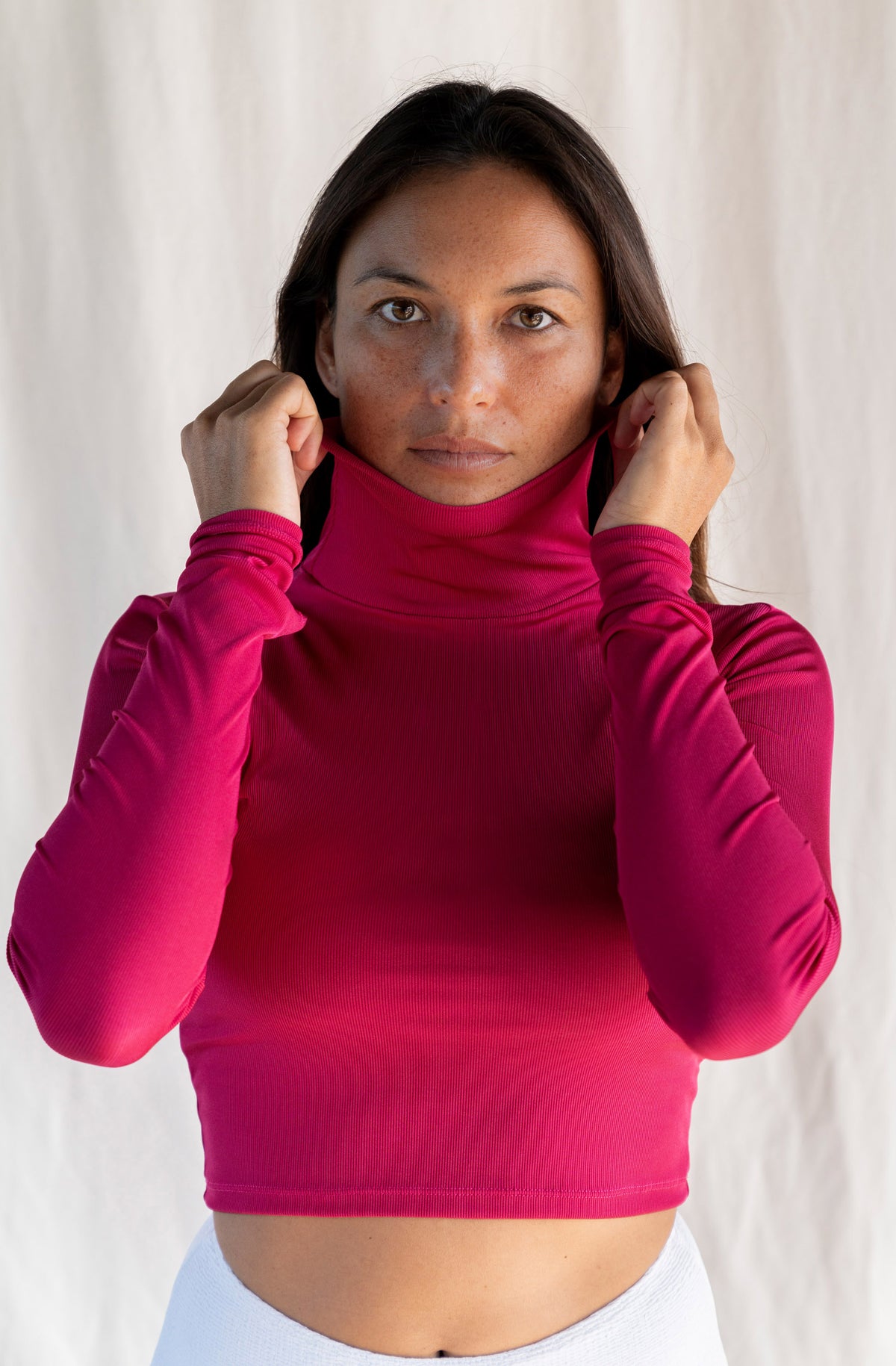 Scorpion Sun Crop Top Rash Guard Dragonfruit 