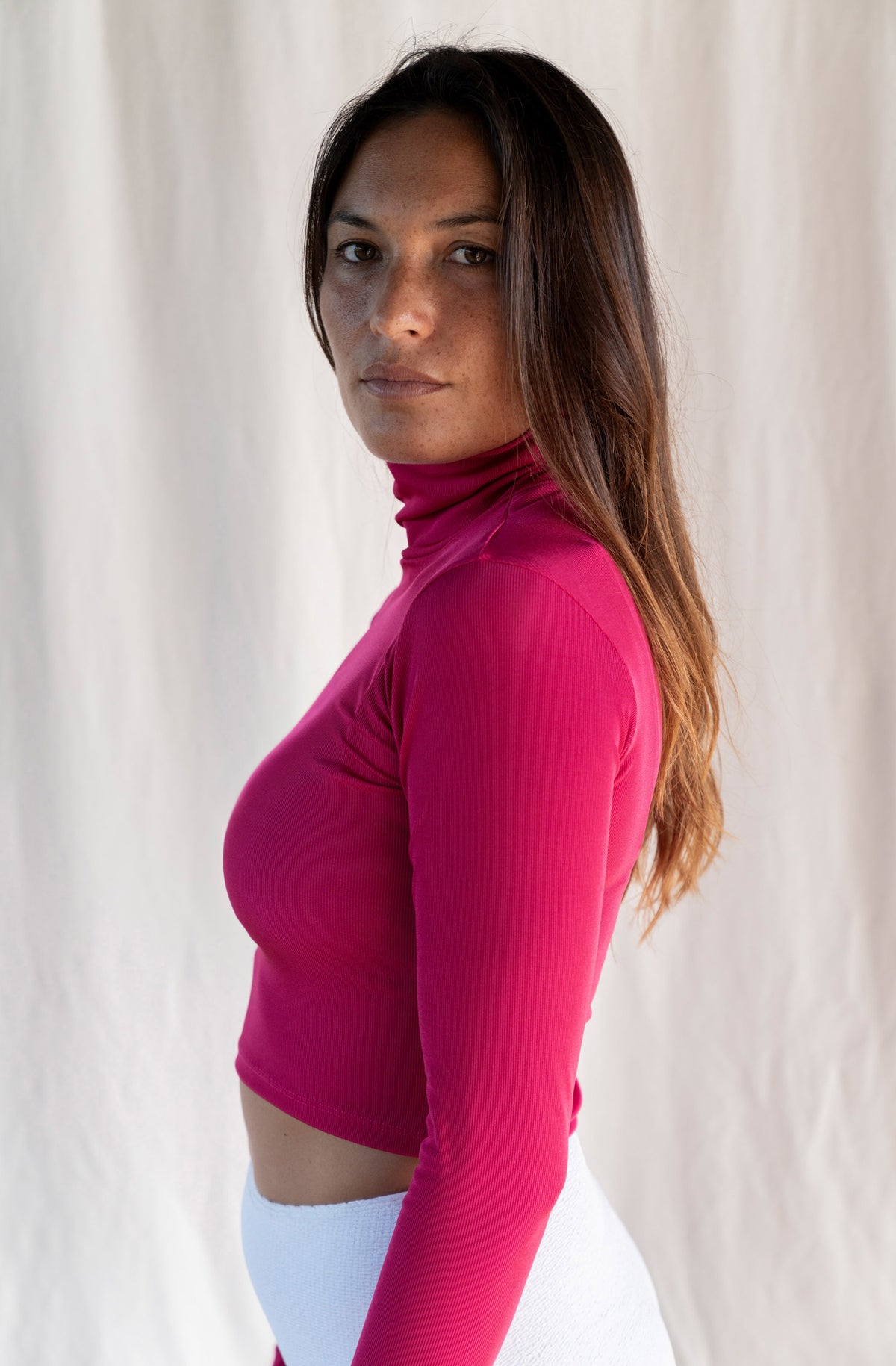 Scorpion Sun Crop Top Rash Guard Dragonfruit 