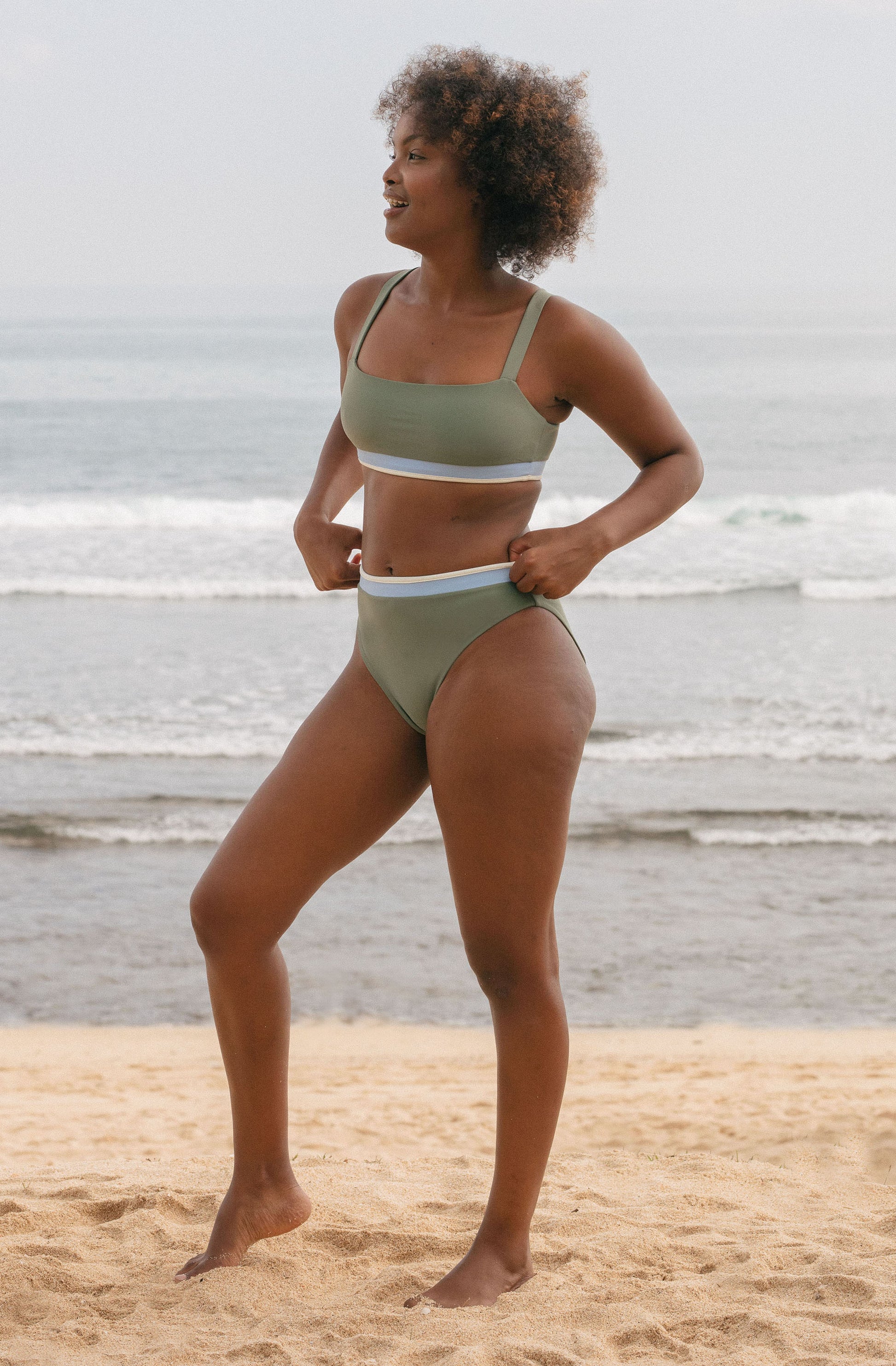 Surf Bikini Bottom Elise Army Green | Women's Swimwear | SEPTEMBER