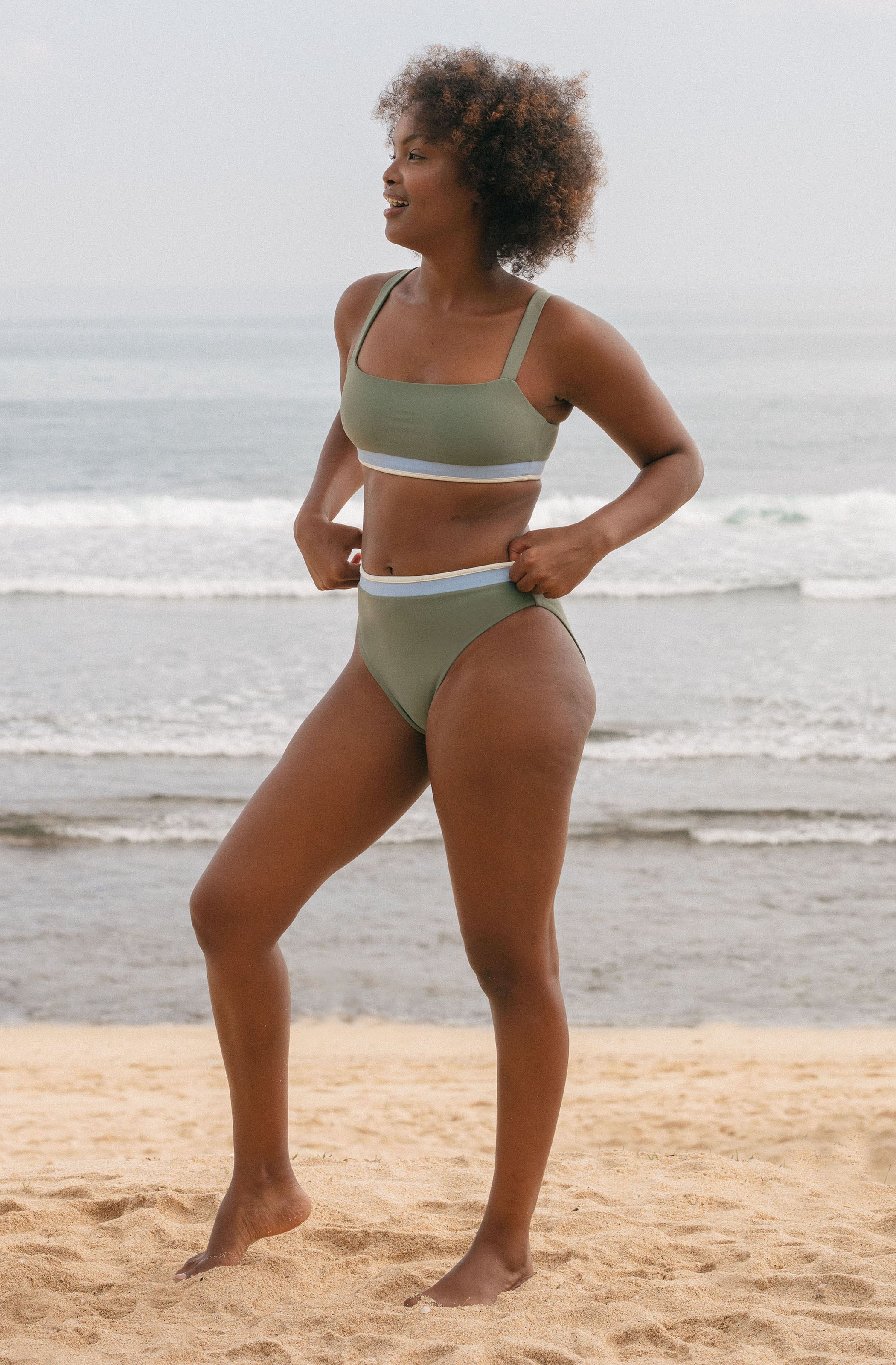 Surf Bikini Bottom Elise Army Green | Women's Swimwear | SEPTEMBER