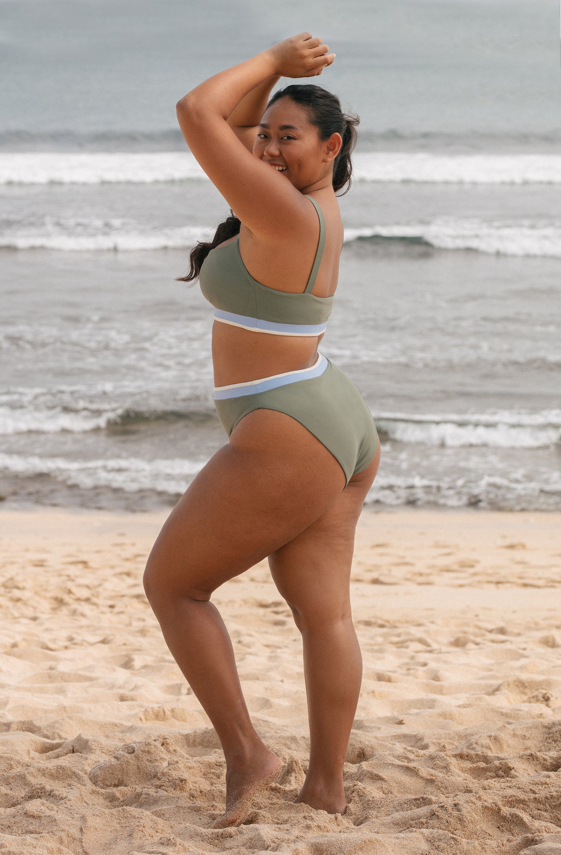 Surf Bikini Bottom Elise Army Green | Women's Swimwear | SEPTEMBER