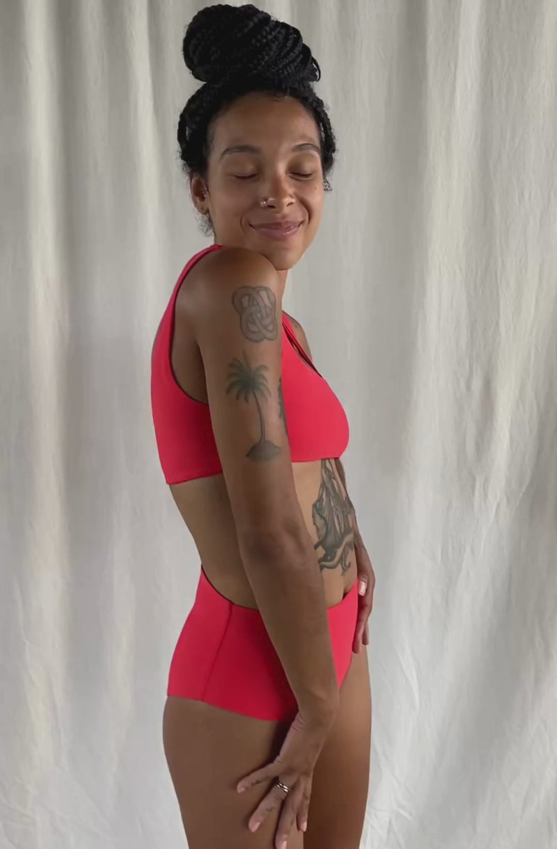 red ikini woman