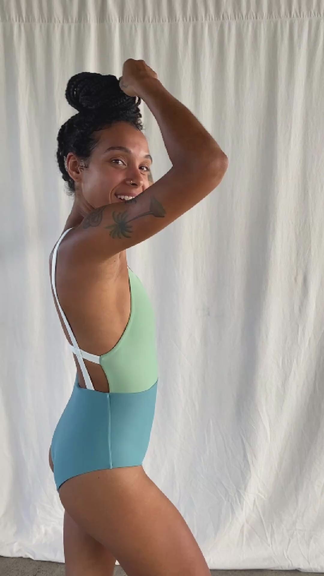 Load video: Paris Wasabi/Sea Foam One Piece