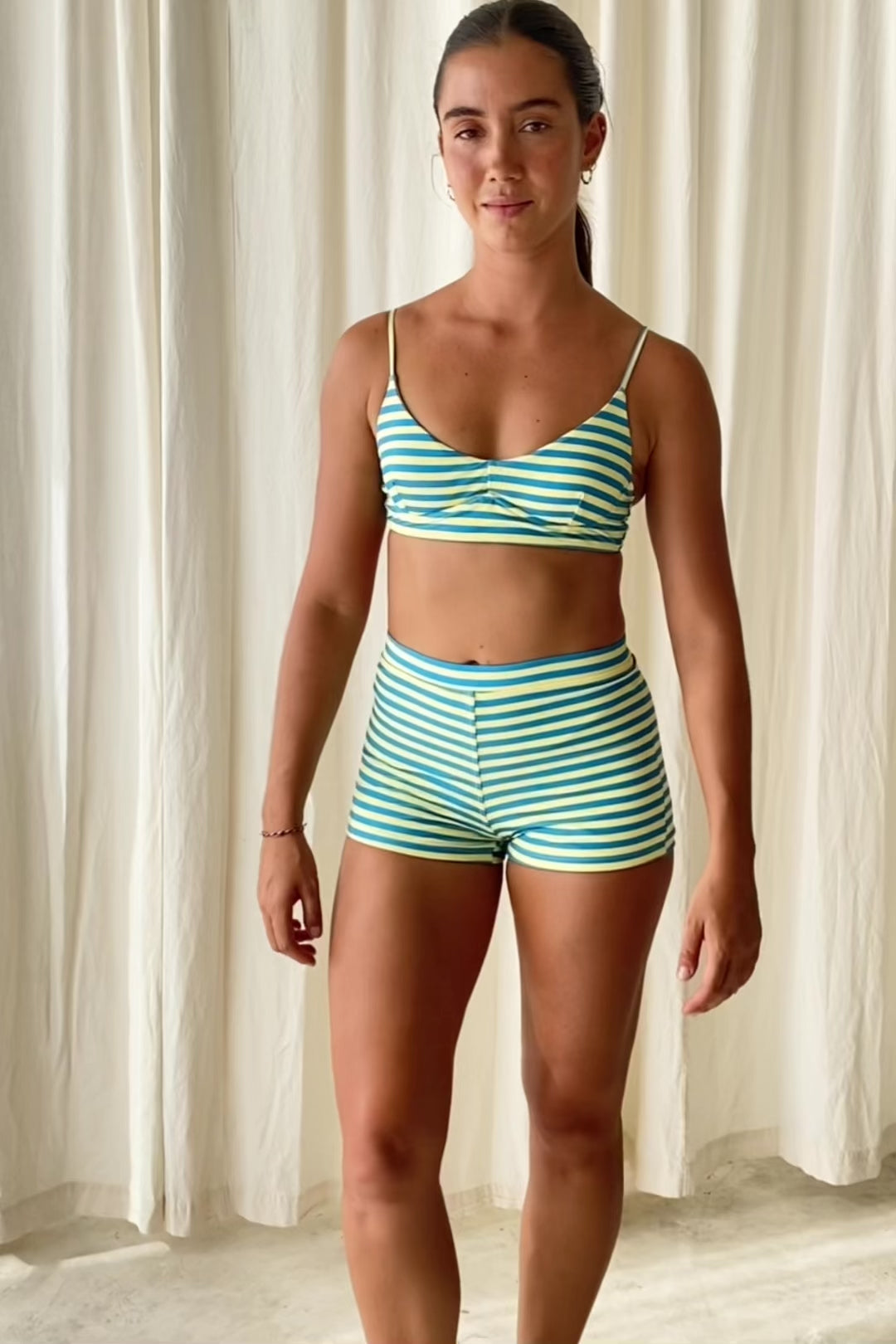 Load video: Surf Bikini Top and Bottom Stripe