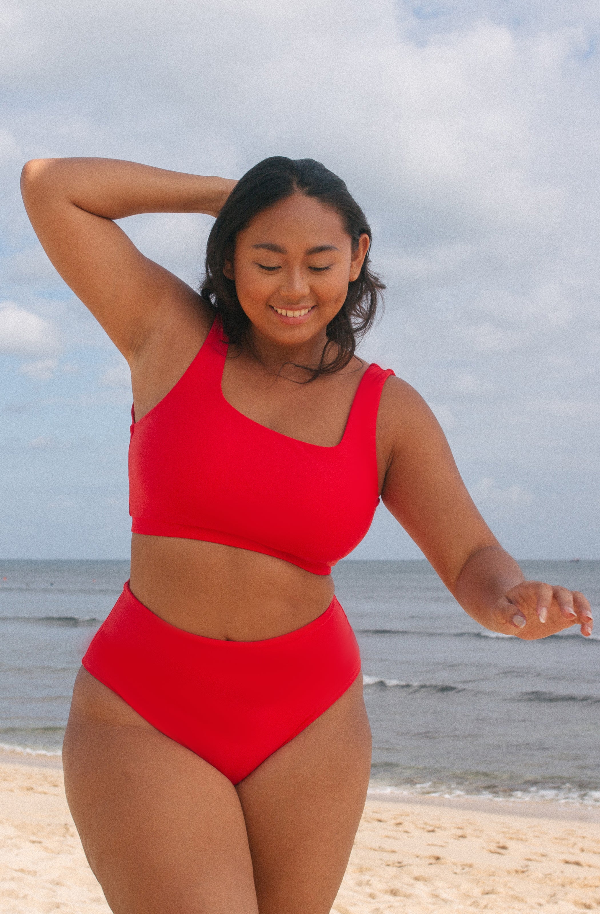 Surf Bikini Bottom Lucky Lava Red | Women's Swimwear | SEPTEMBER