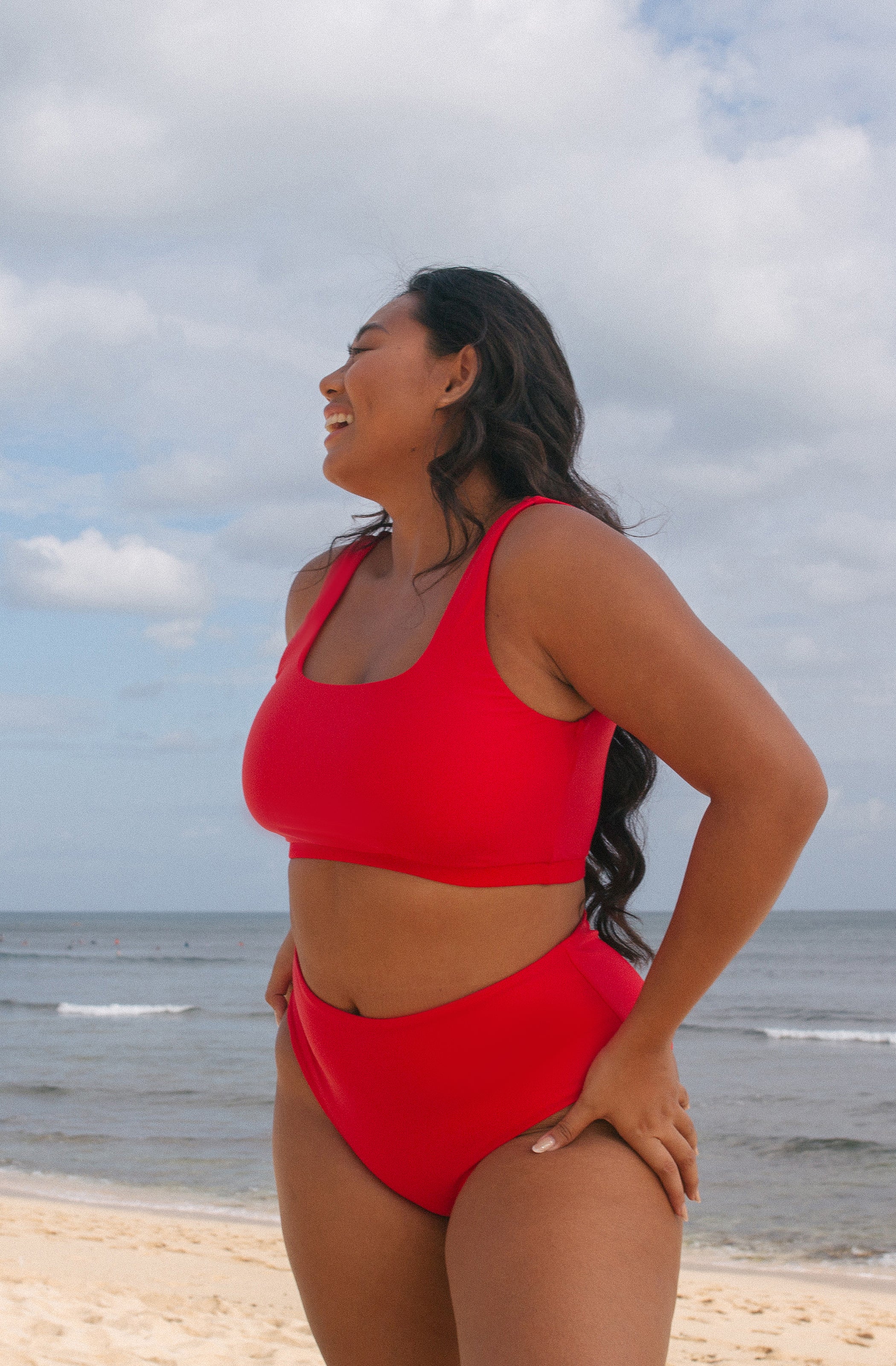 Surf Bikini Top Jane Lava Red, Women's Swimwear