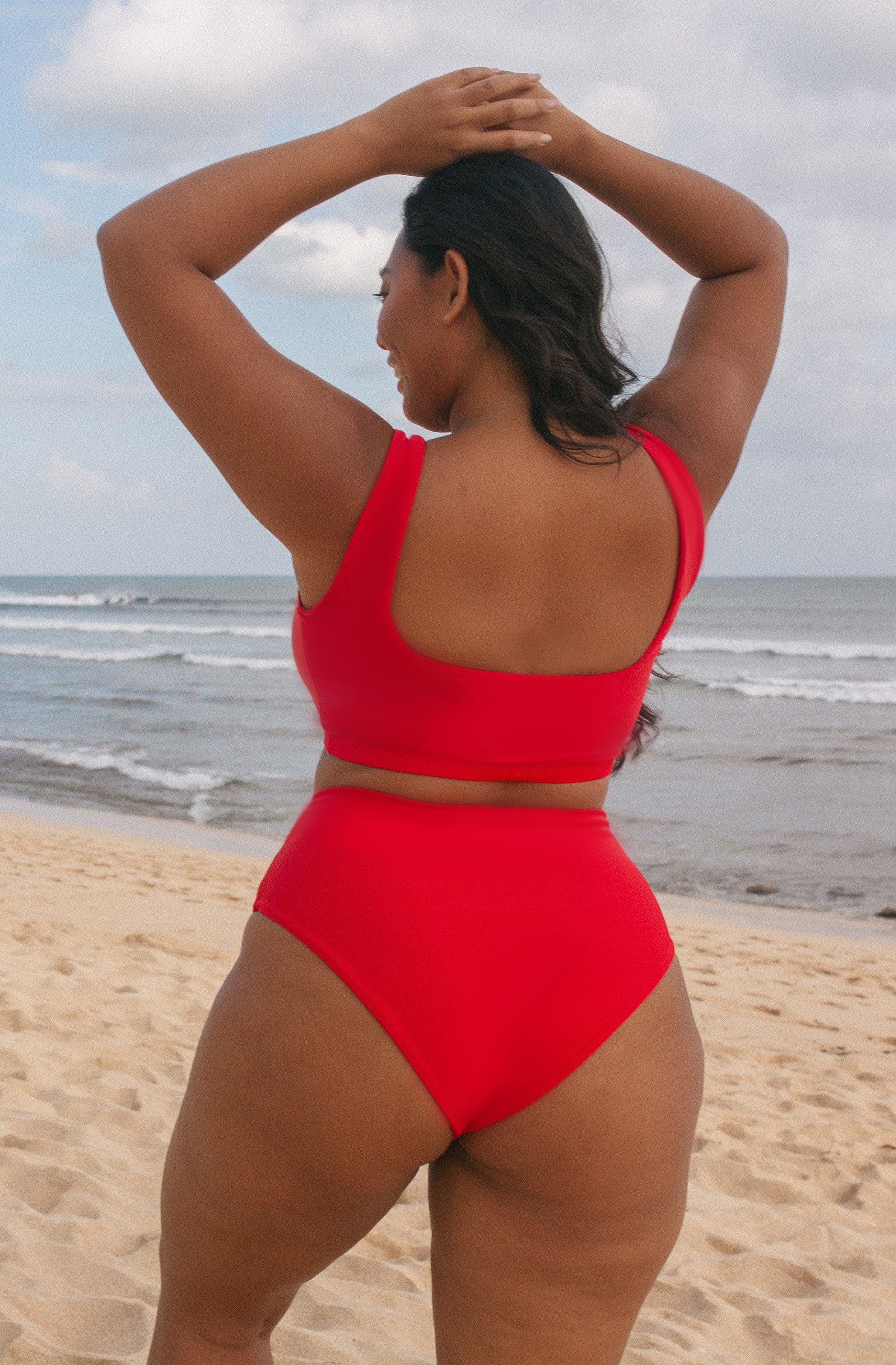 Surf Bikini Bottom Lucky Lava Red | Women's Swimwear | SEPTEMBER
