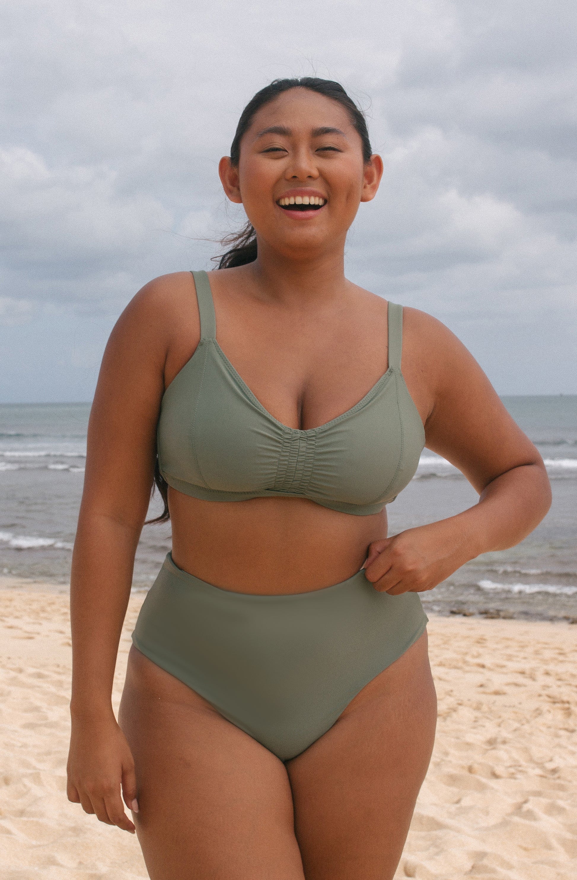 Surf Bikini Bottom Lucky Army Green | Women's Swimwear | SEPTEMBER