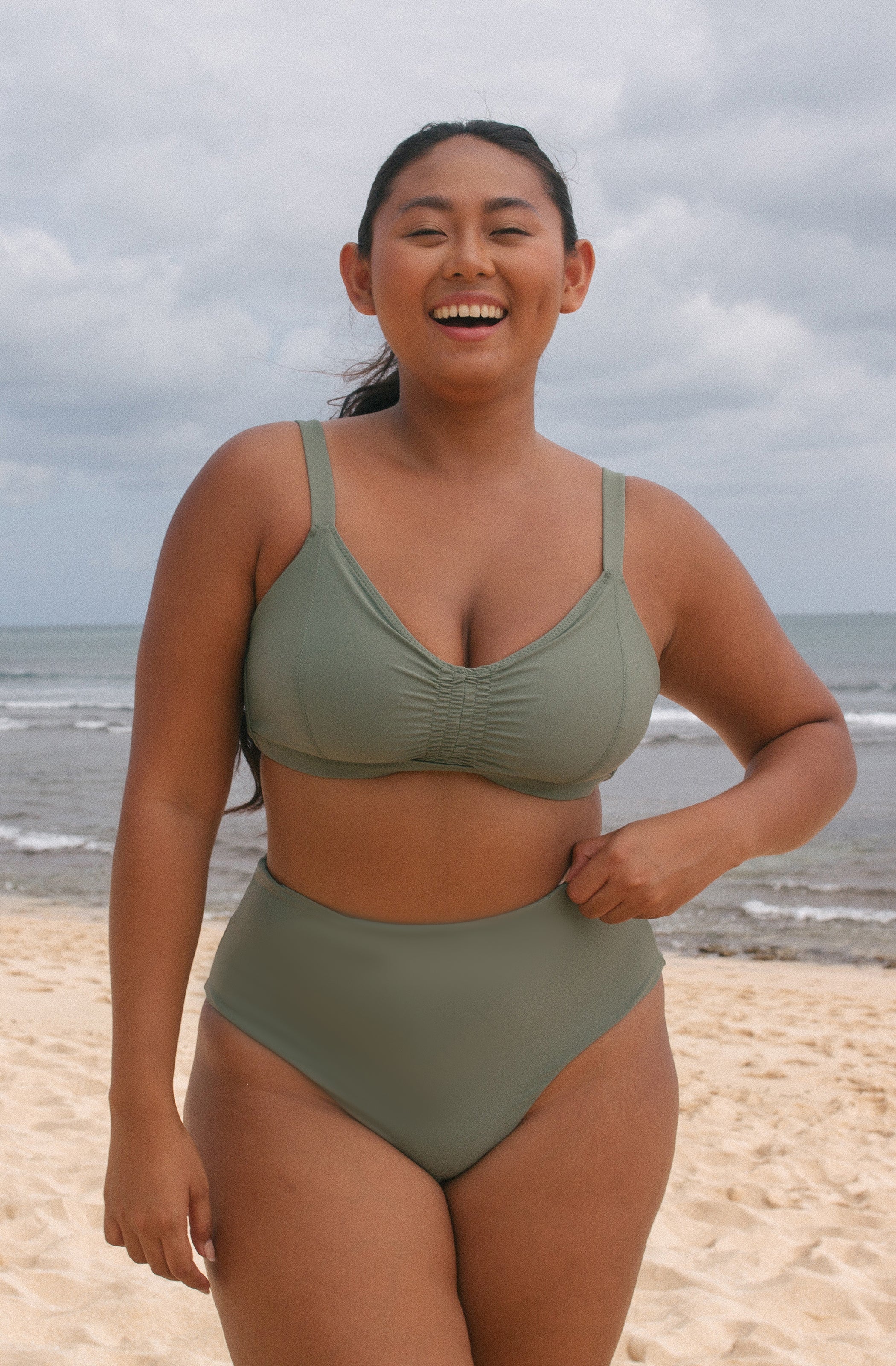 Surf Bikini Bottom Lucky Army Green | Women's Swimwear | SEPTEMBER