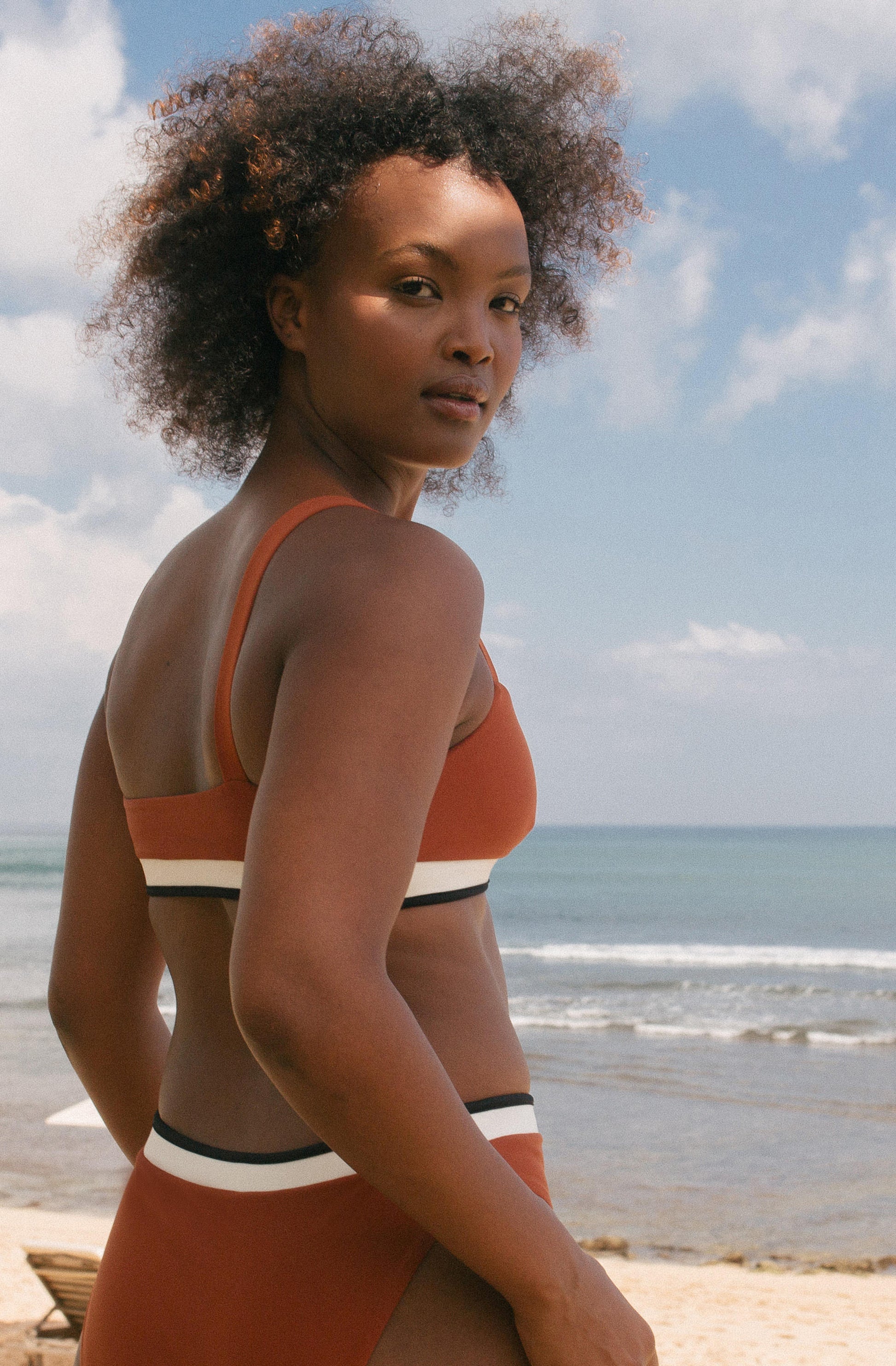 Surf Bikini Bottom Elise Copper Black | Women's Swimwear | SEPTEMBER