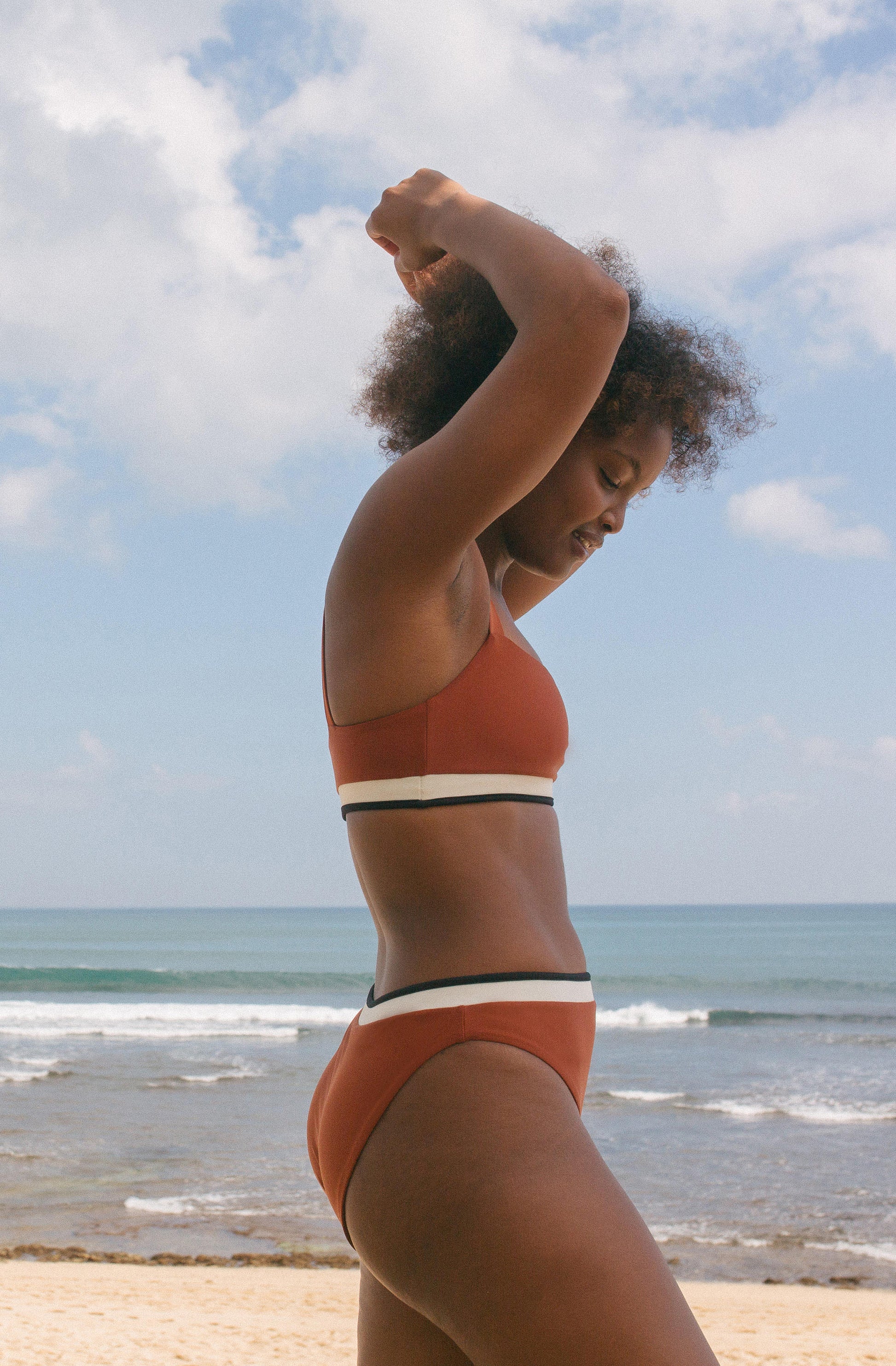 Surf Bikini Bottom Elise Copper Black | Women's Swimwear | SEPTEMBER