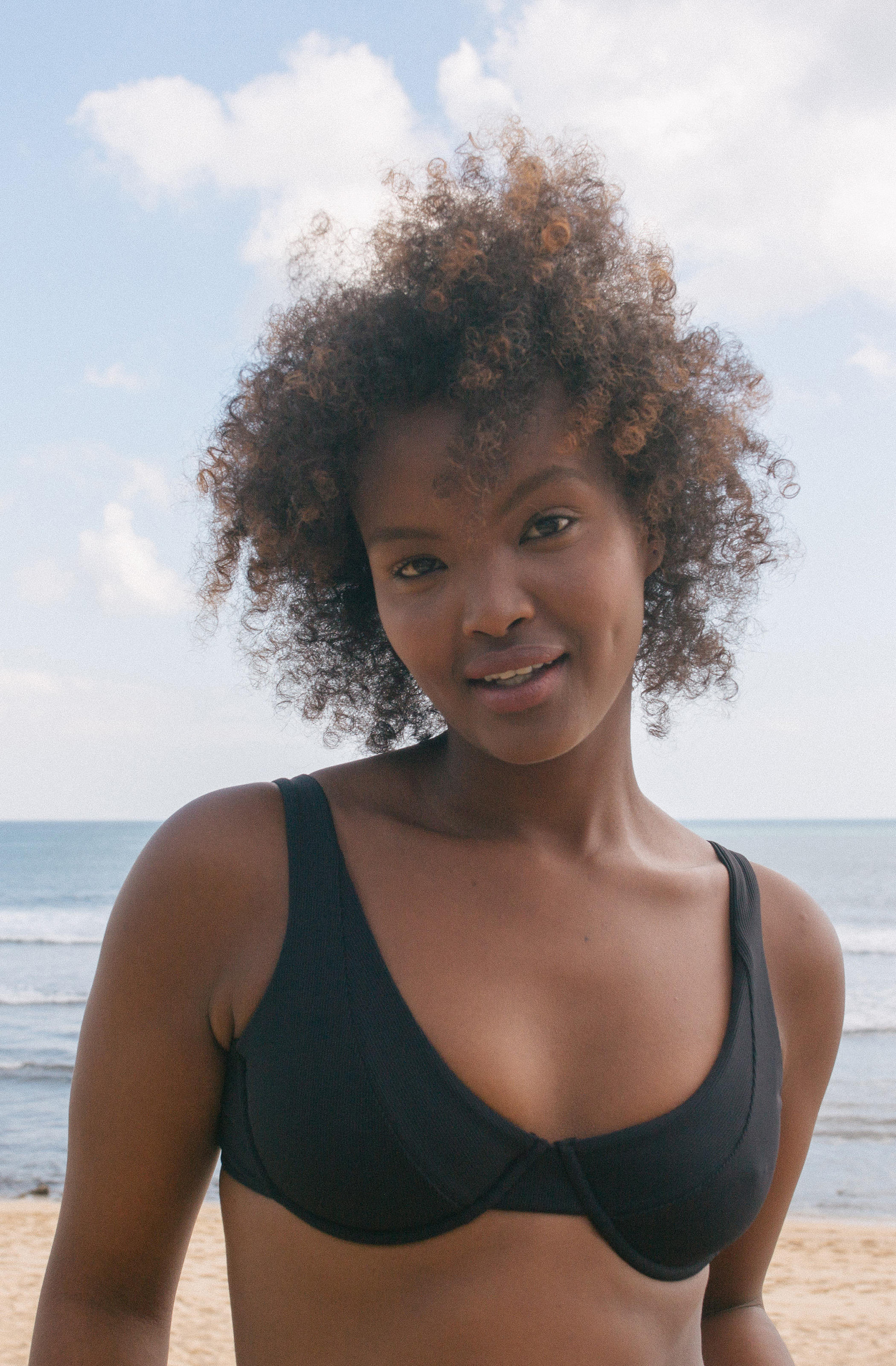 Surf Bikini Top Rita Black Eco Rib | Women's Swimwear | SEPTEMBER