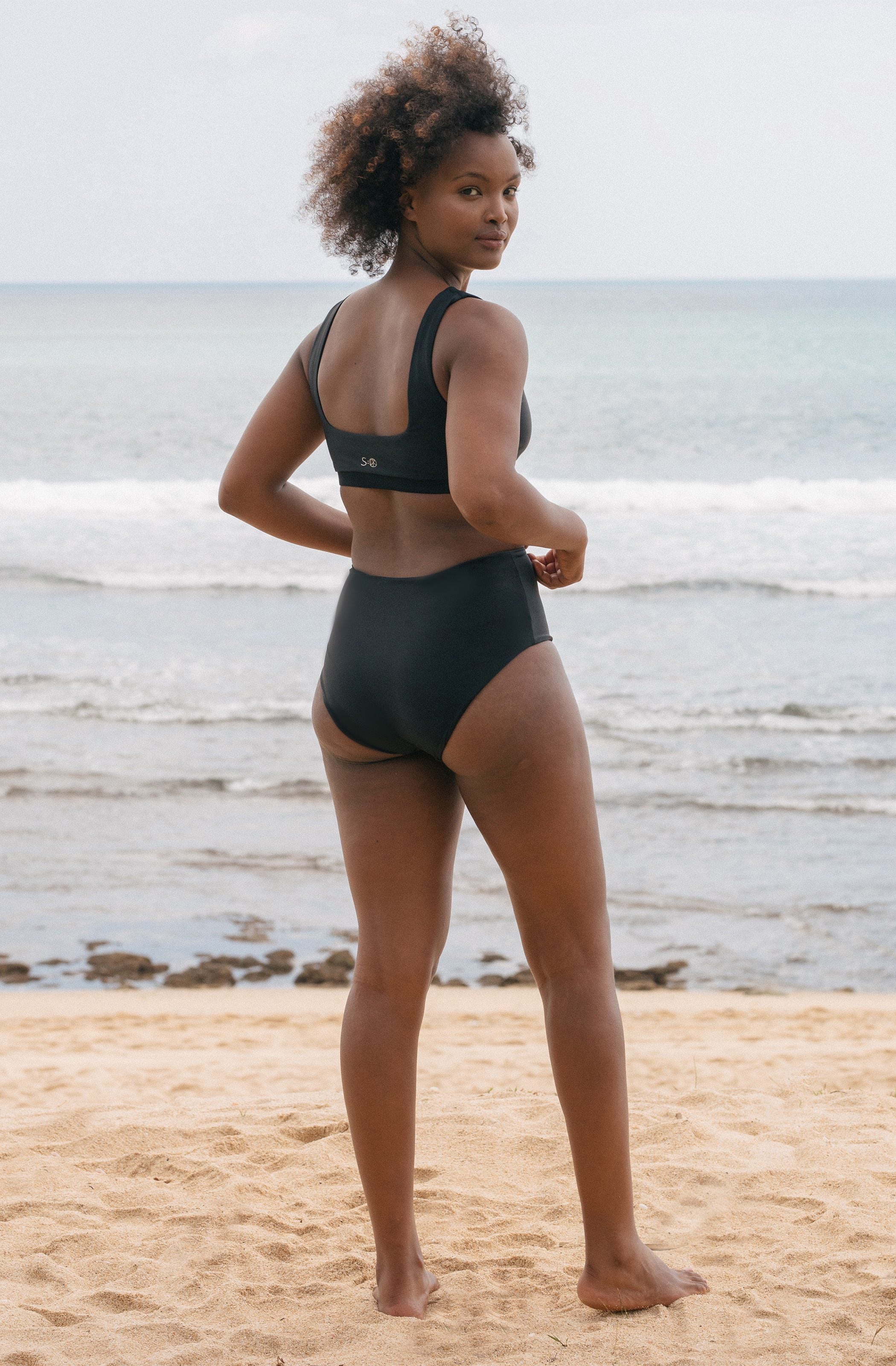 Surf Bikini Bottom Lucky Black, Women's Swimwear