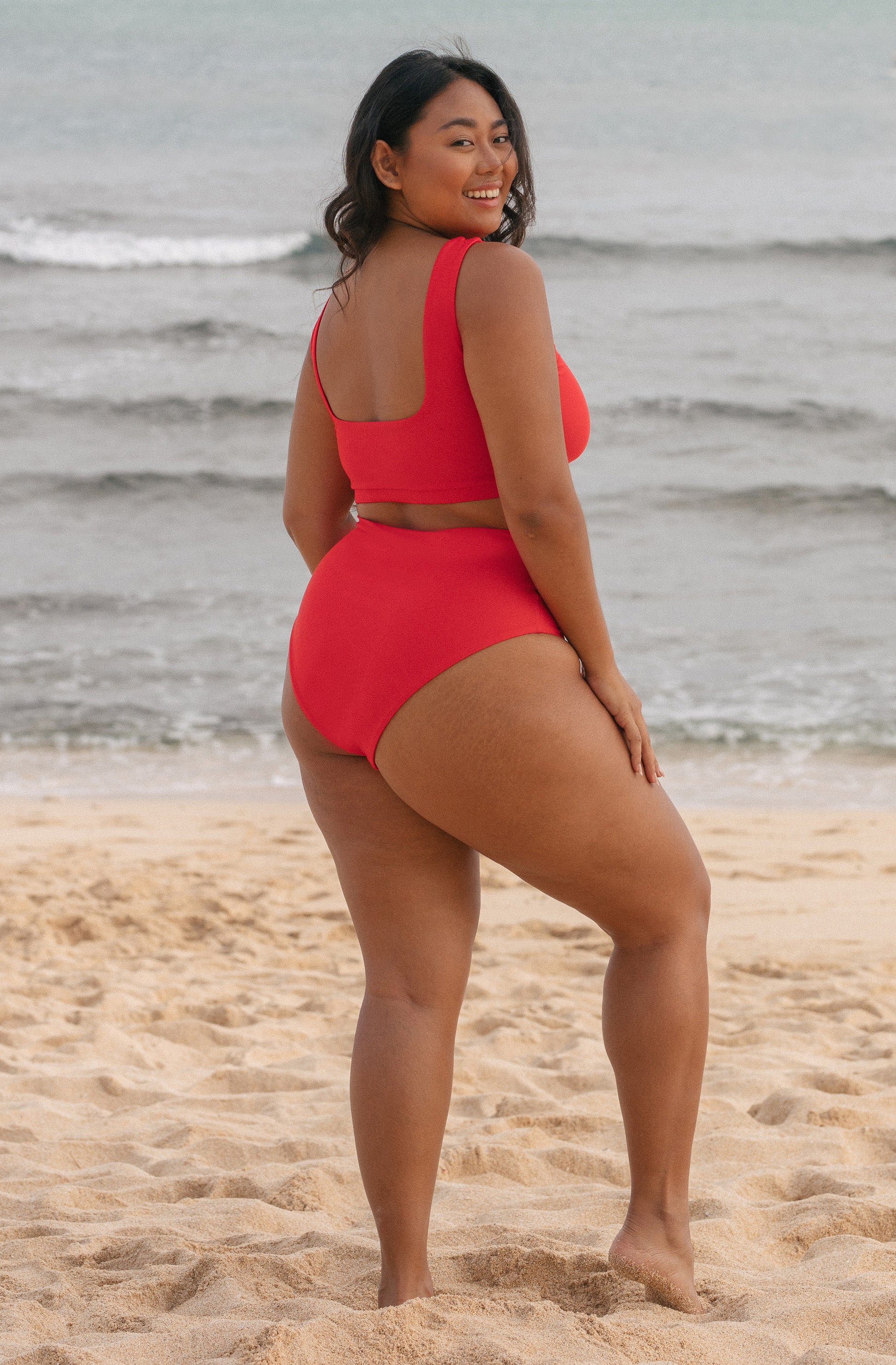Surf Bikini Bottom Lucky Lava Red | Women's Swimwear | SEPTEMBER