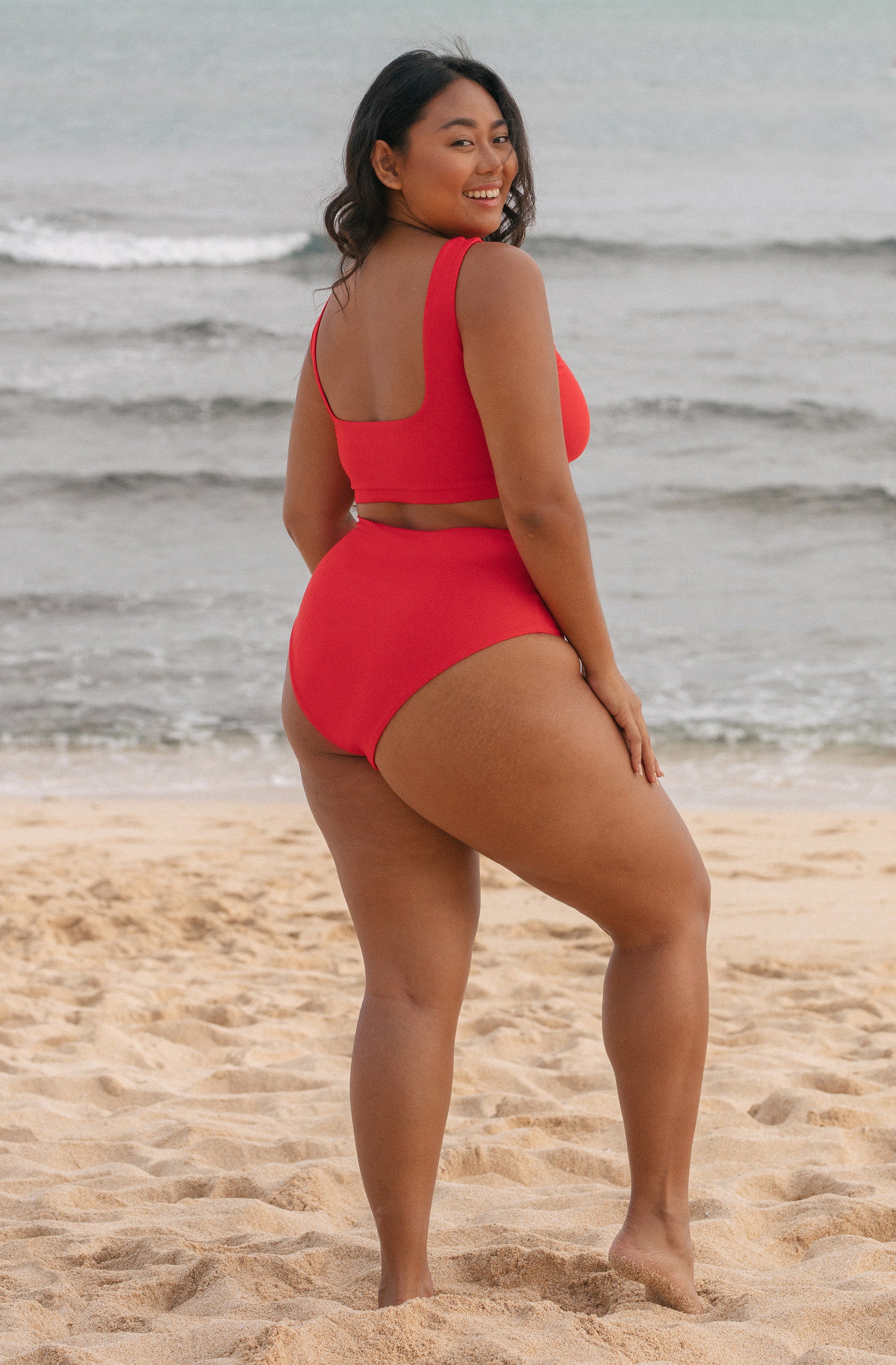 Surf Bikini Bottom Lucky Lava Red | Women's Swimwear | SEPTEMBER