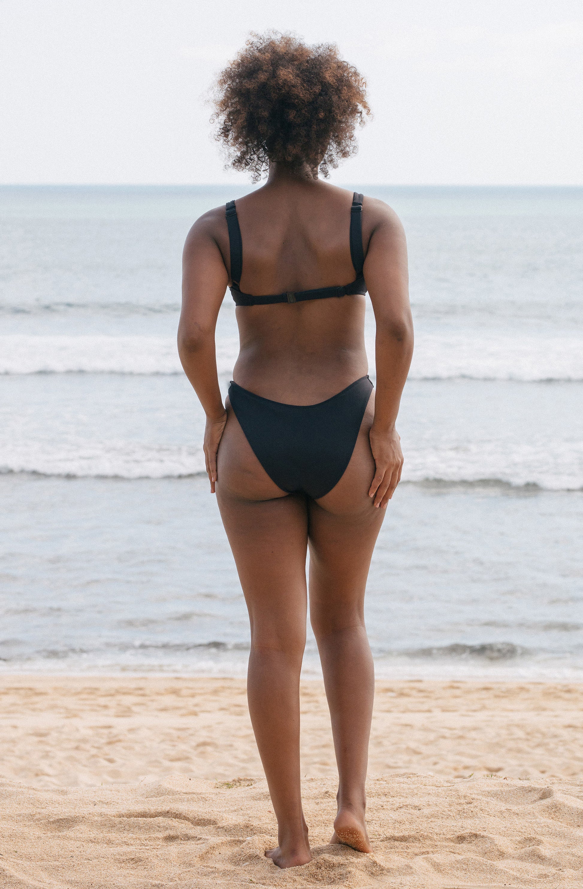 Surf Bikini Top Rita Black Eco Rib | Women's Swimwear | SEPTEMBER