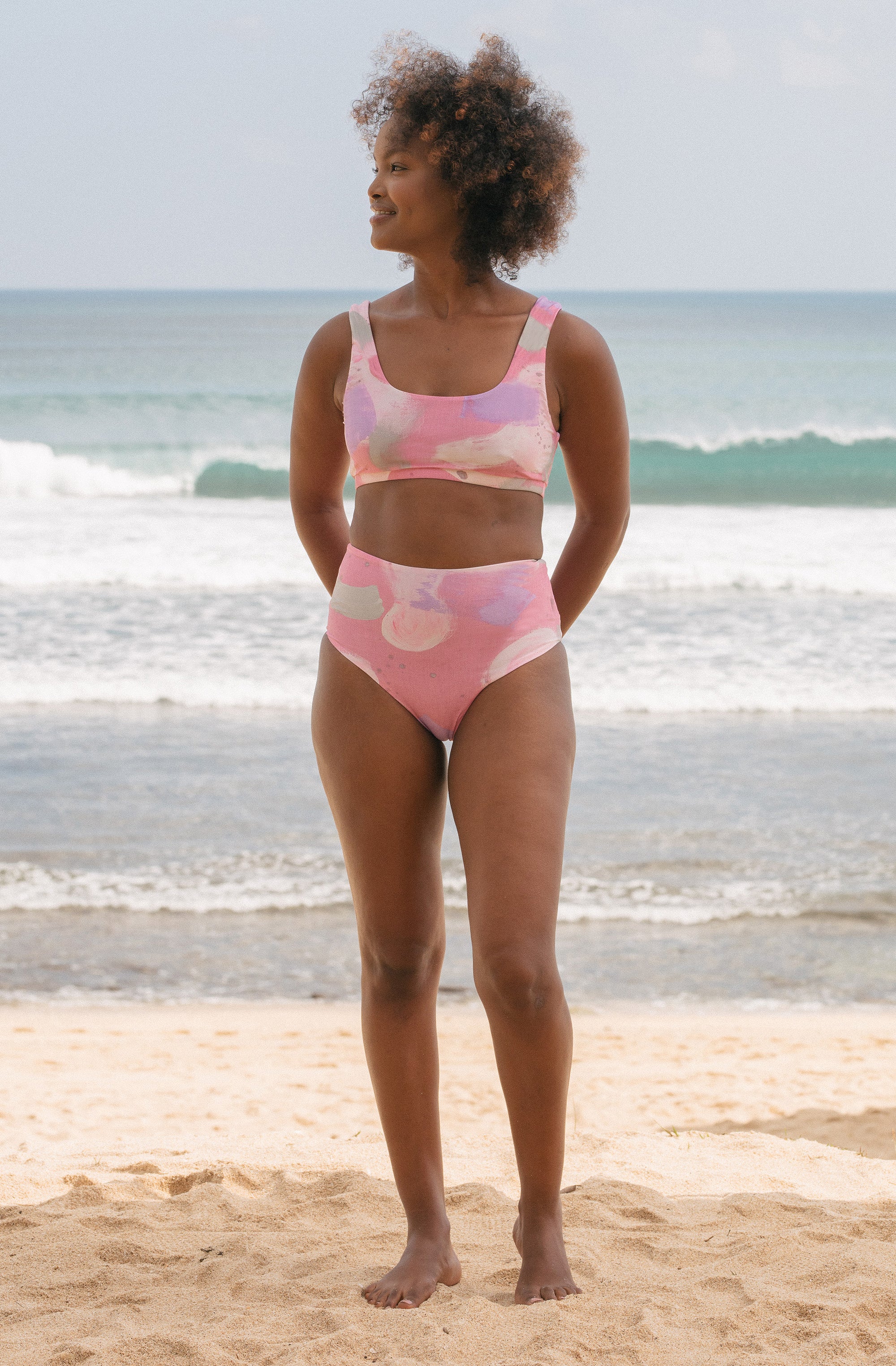 Surf Bikini Bottom Lucky Evening Storm Print | Women's Swimwear | SEPTEMBER