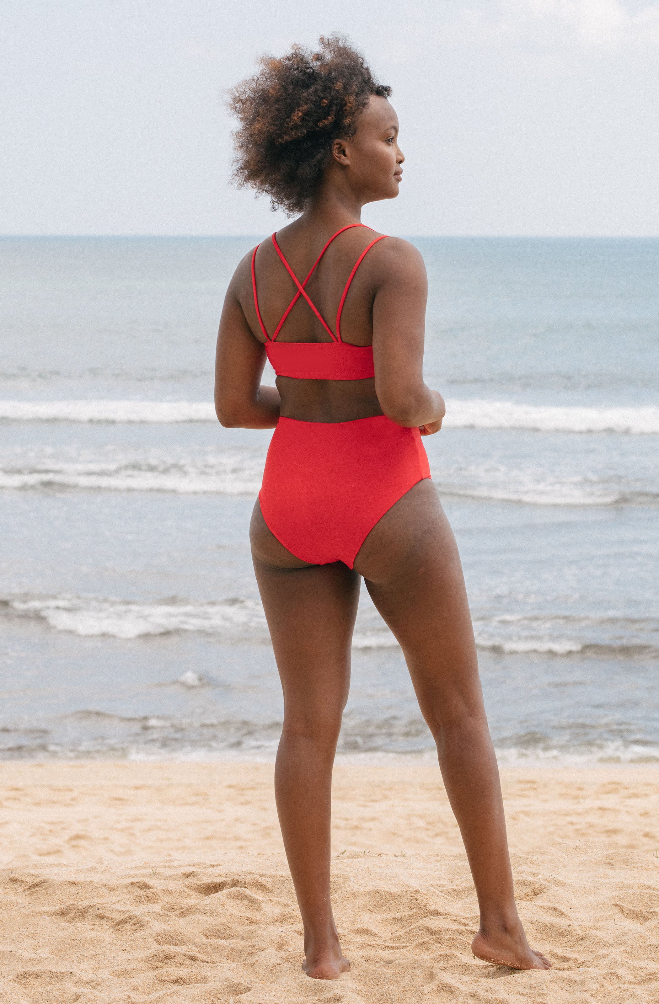 Surf Bikini Bottom Lucky Lava Red | Women's Swimwear | SEPTEMBER